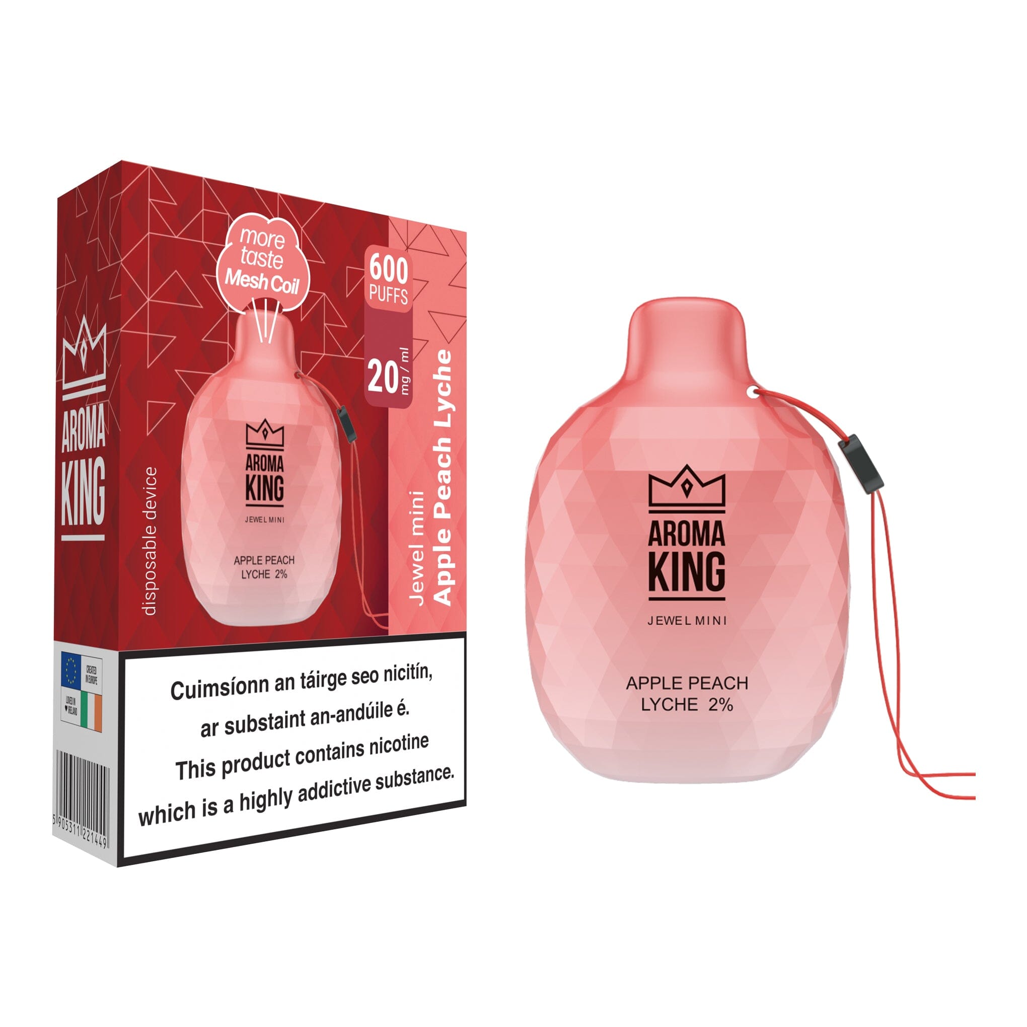 Aroma King Jewel Mini 600 Disposable Vape Apple Peach Lychee
