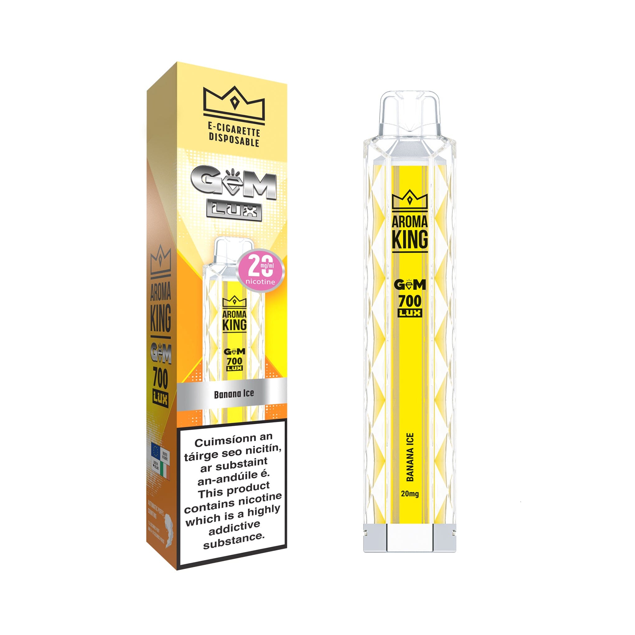 Aroma King Gem Lux Disposable Vape Banana Ice 