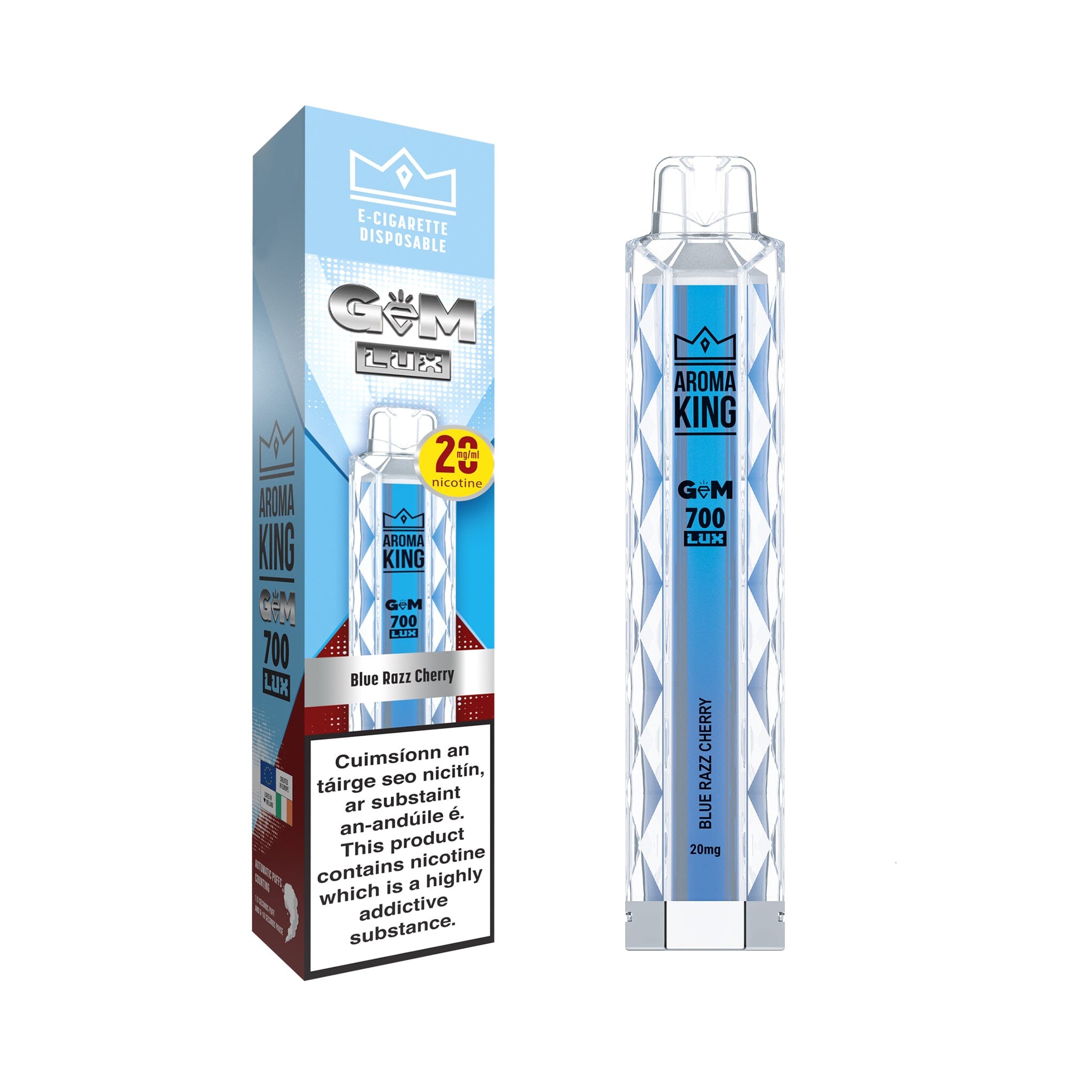 Aroma King Gem Lux Disposable Vape Blue Razz Cherry 