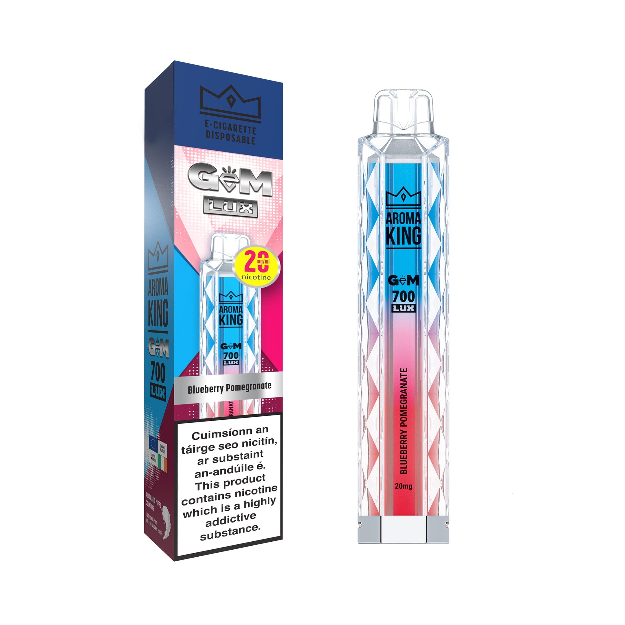 Aroma King Gem Lux Disposable Vape Blueberry Pomegranate 