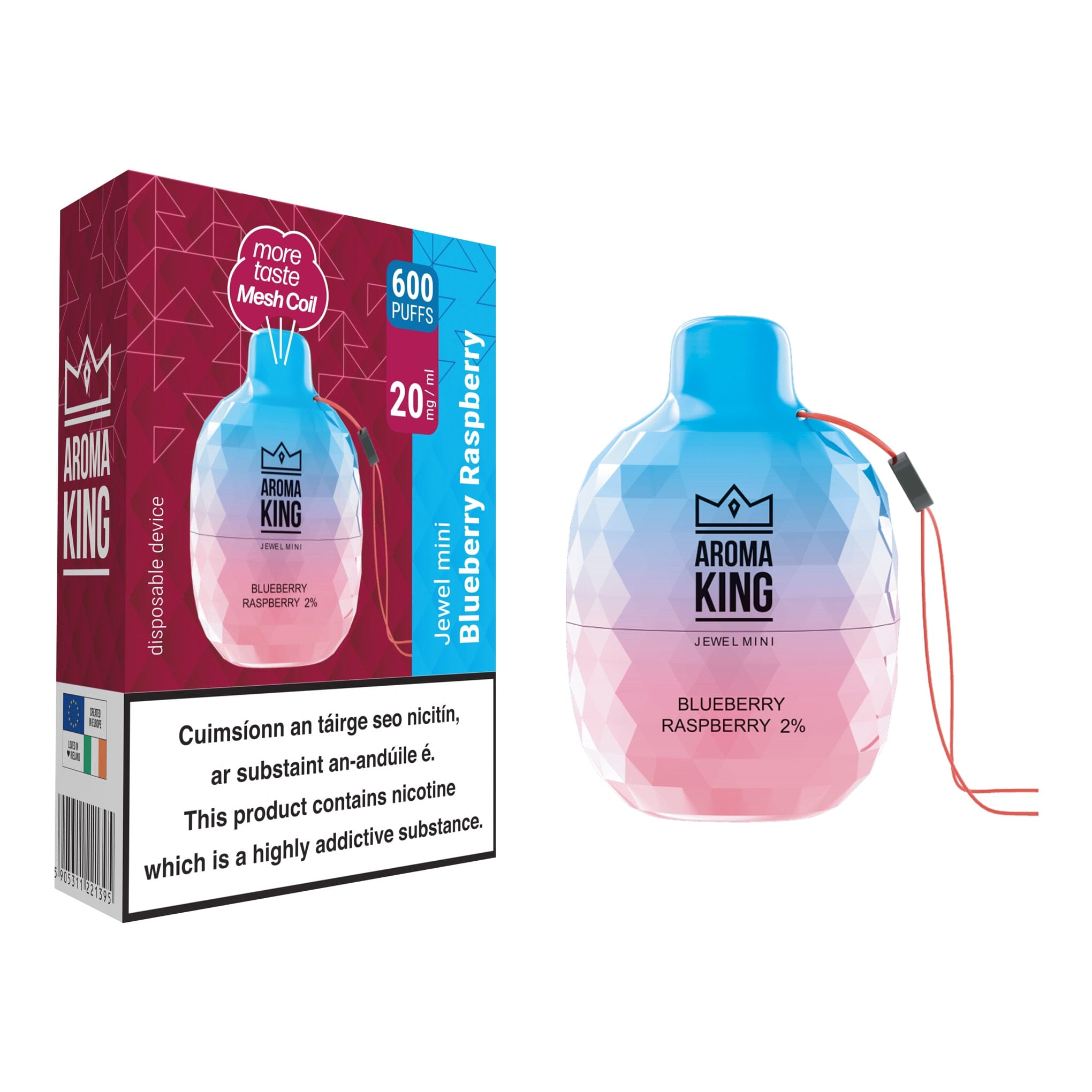 Aroma King Jewel Mini 600 Disposable Vape Blueberry Raspberry