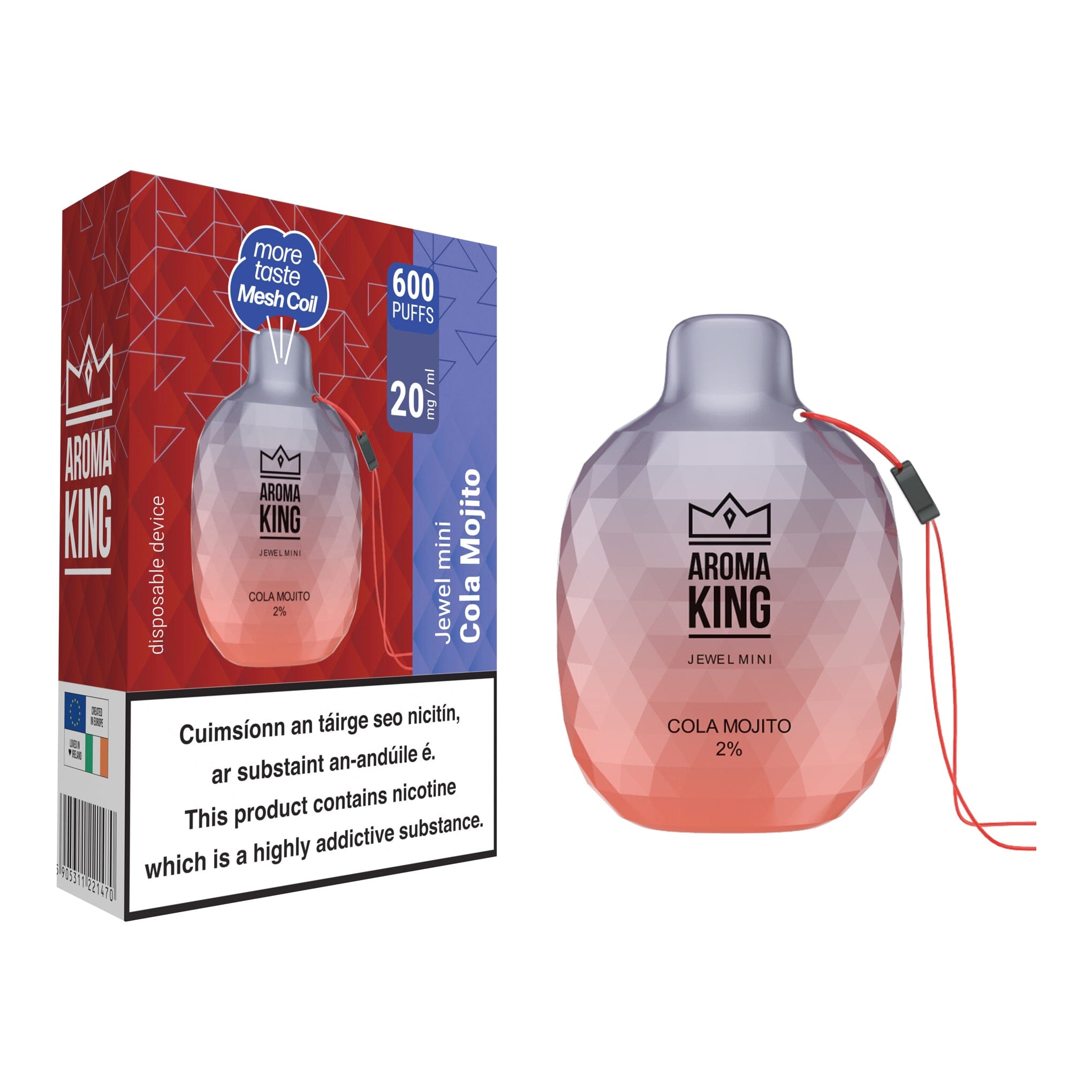 Aroma King Jewel Mini 600 Disposable Vape Cola Mojito