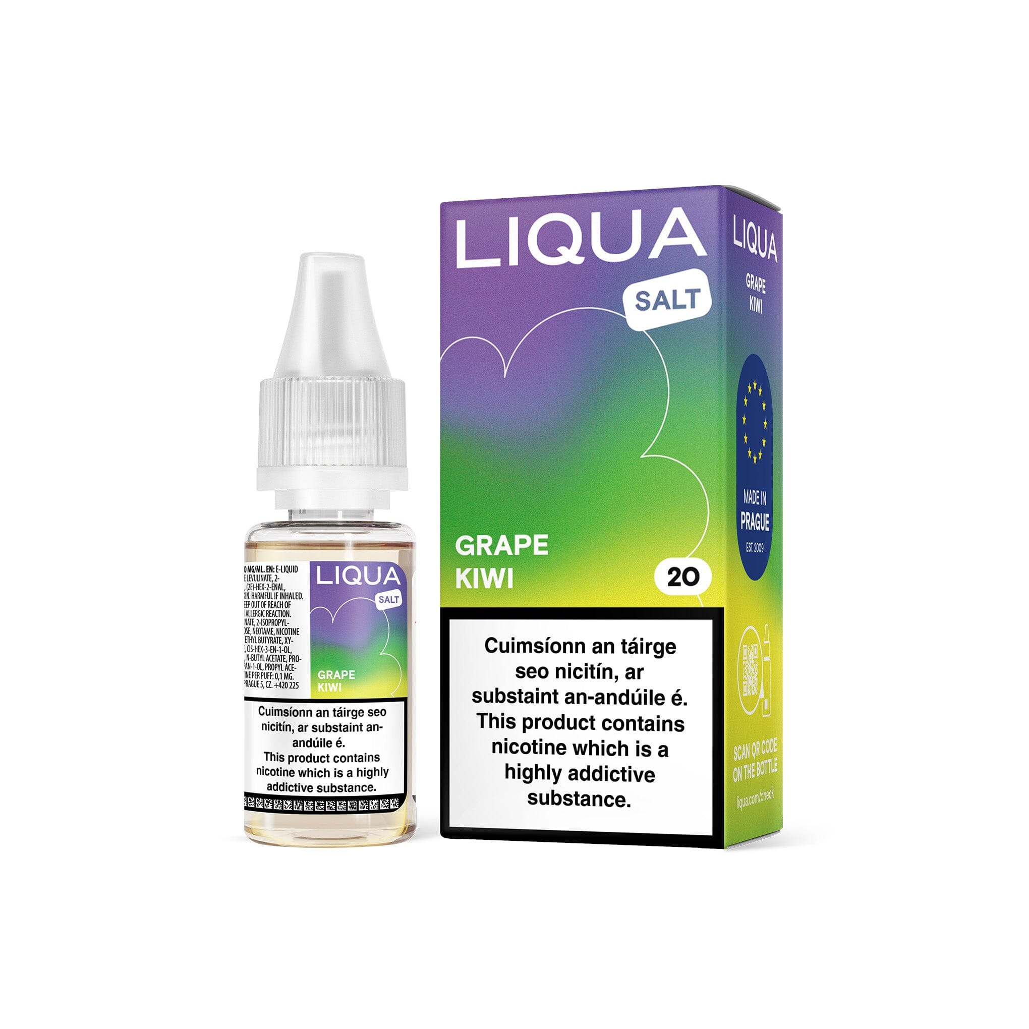 Liqua Nicotine Salt E-Liquid Grape Kiwi 10MG - Medium Nicotine
