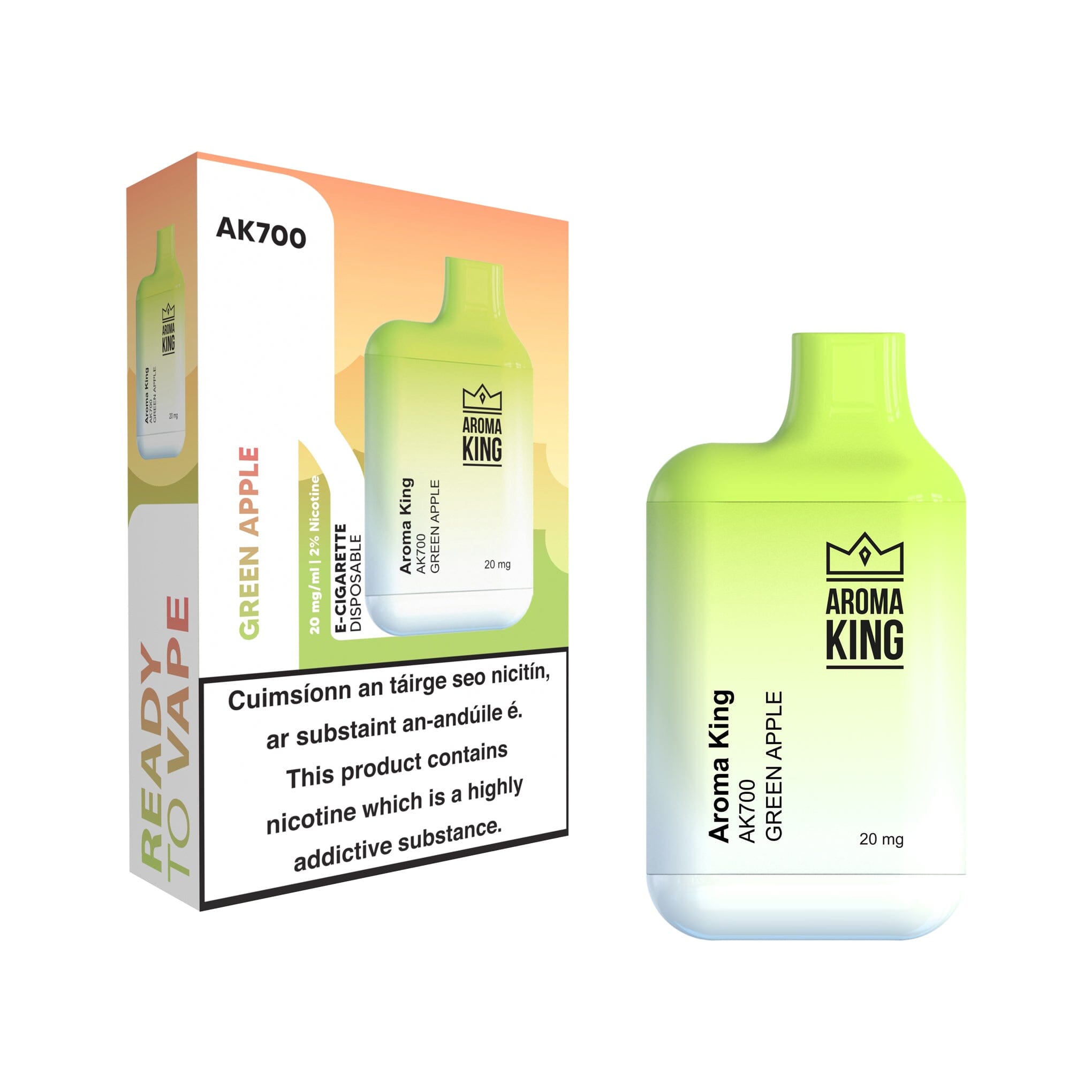 Aroma King AK700 Disposable Vape Green Apple 