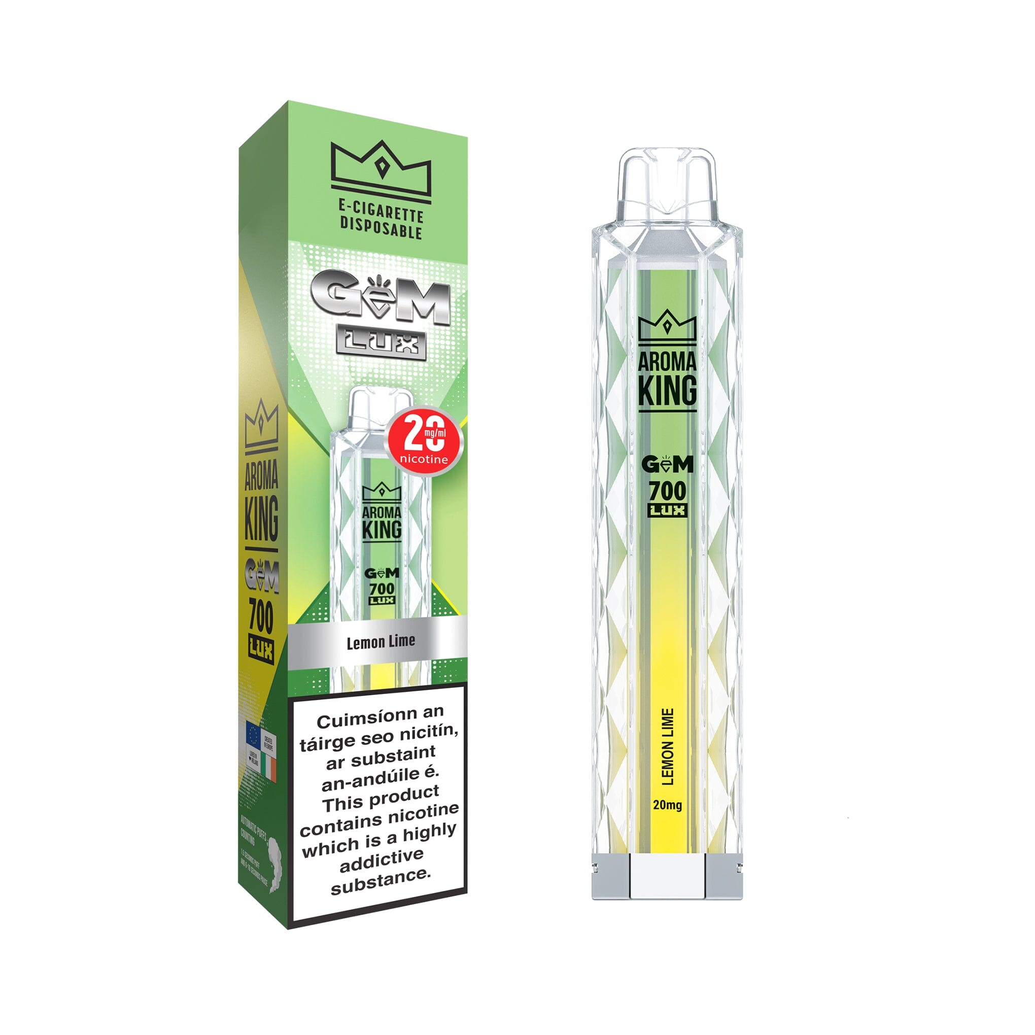 Aroma King Gem Lux Disposable Vape Lemon Lime 