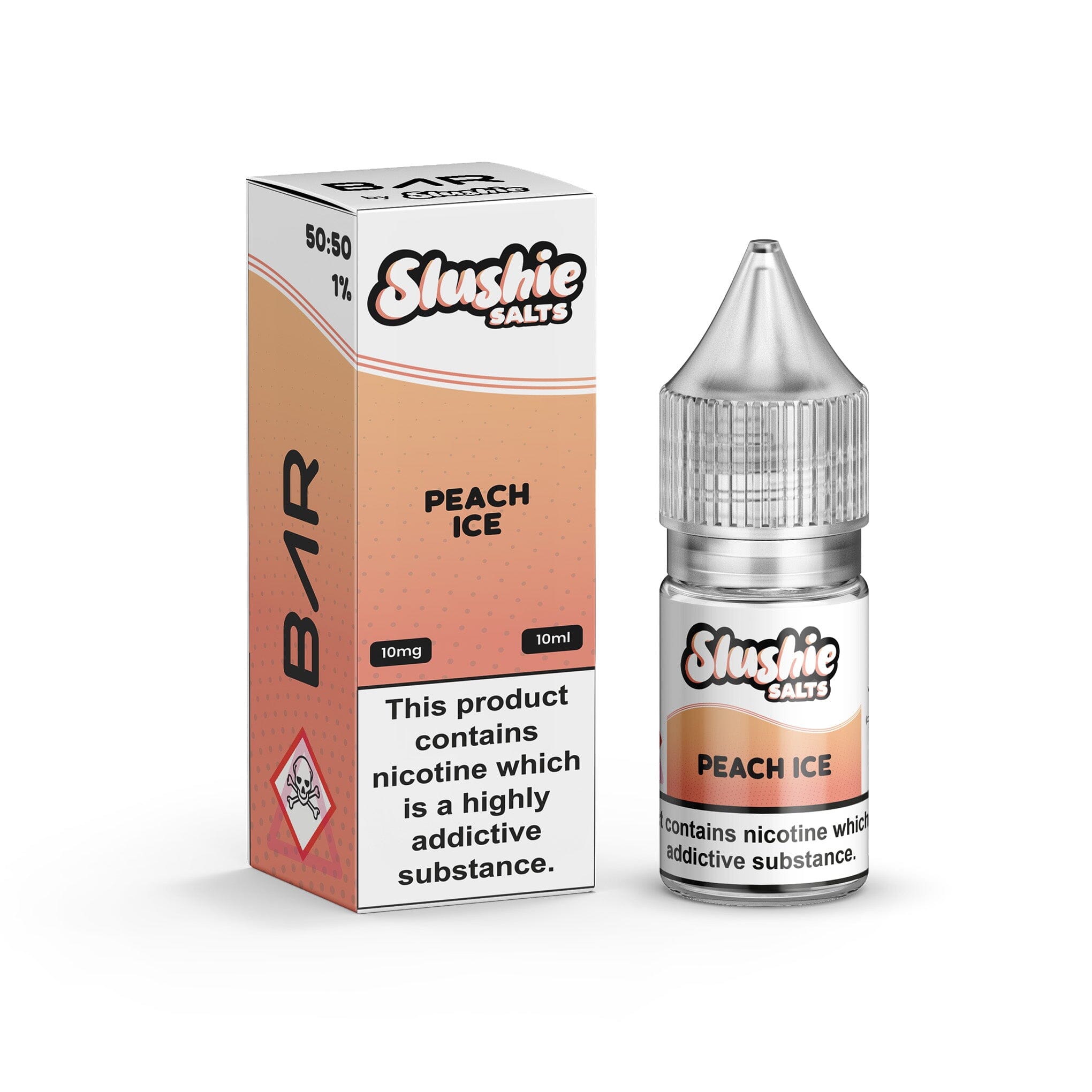 Slushie Bar Salt Nicotine Salt E-Liquid Peach Ice 10MG - Medium Nicotine 