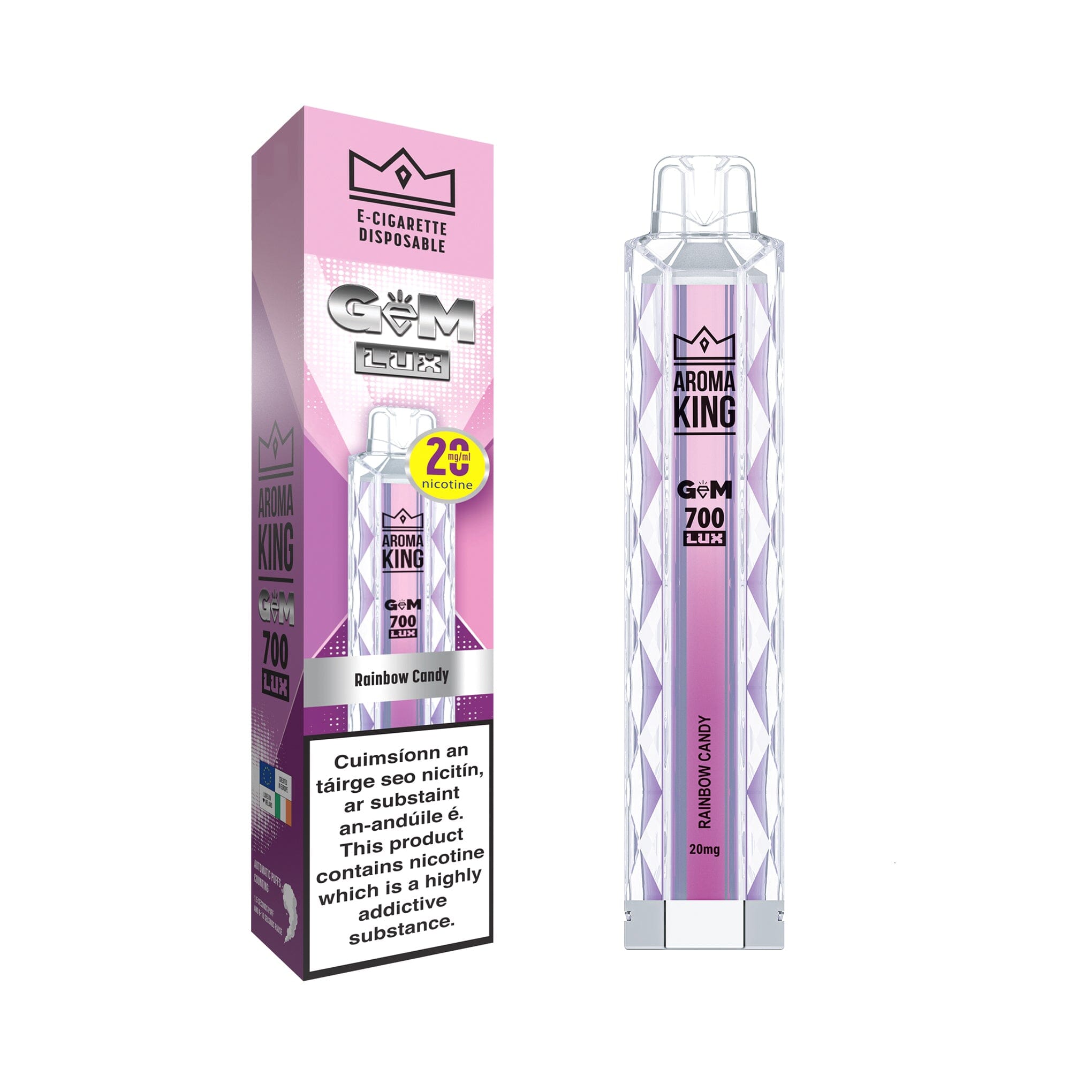 Aroma King Gem Lux Disposable Vape Rainbow Candy