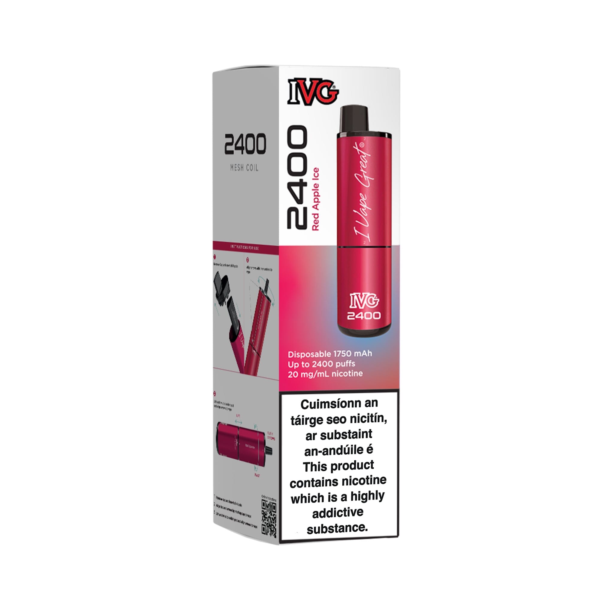 IVG 2400 Disposable Vape Kit Red Apple Ice