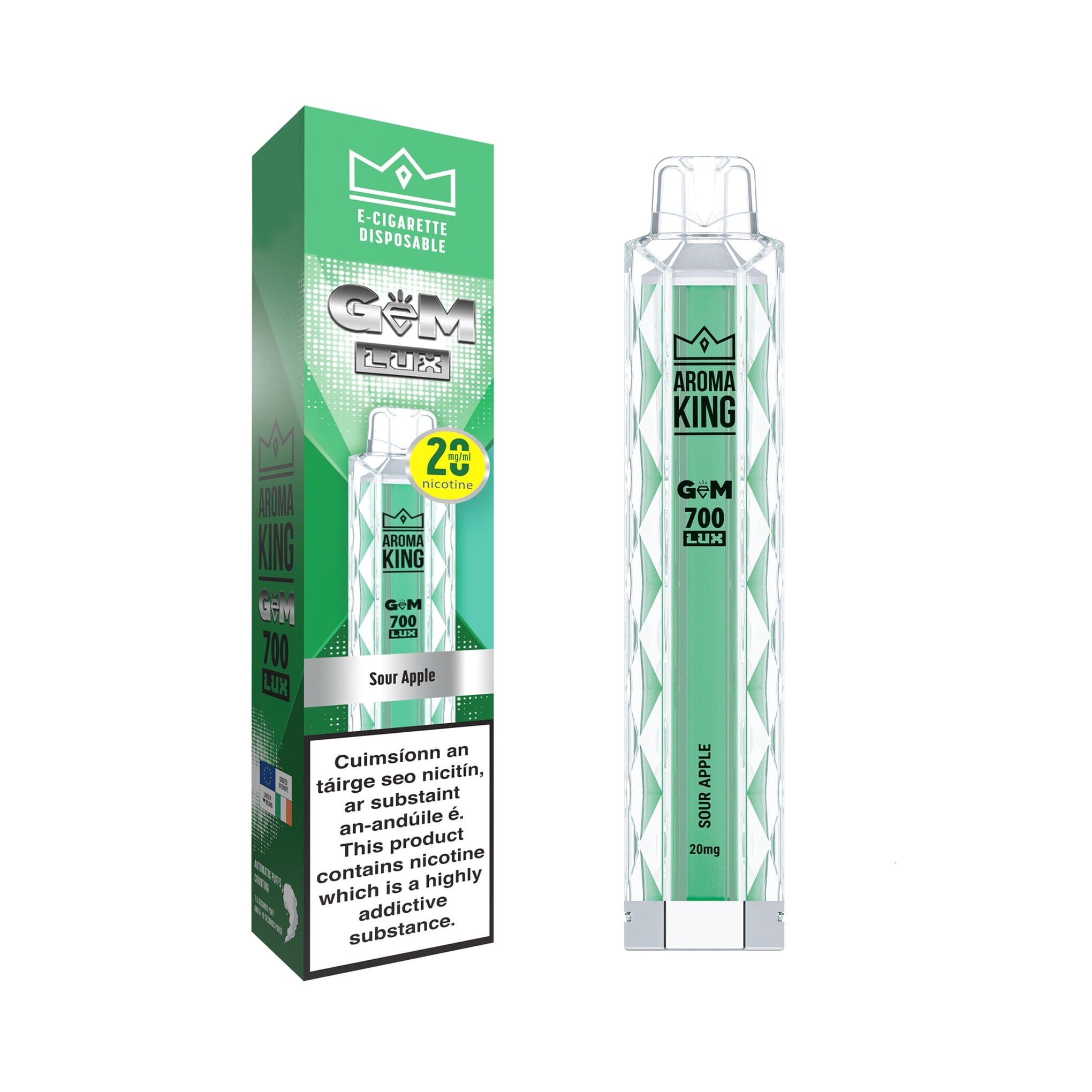 Aroma King Gem Lux Disposable Vape Sour Apple 