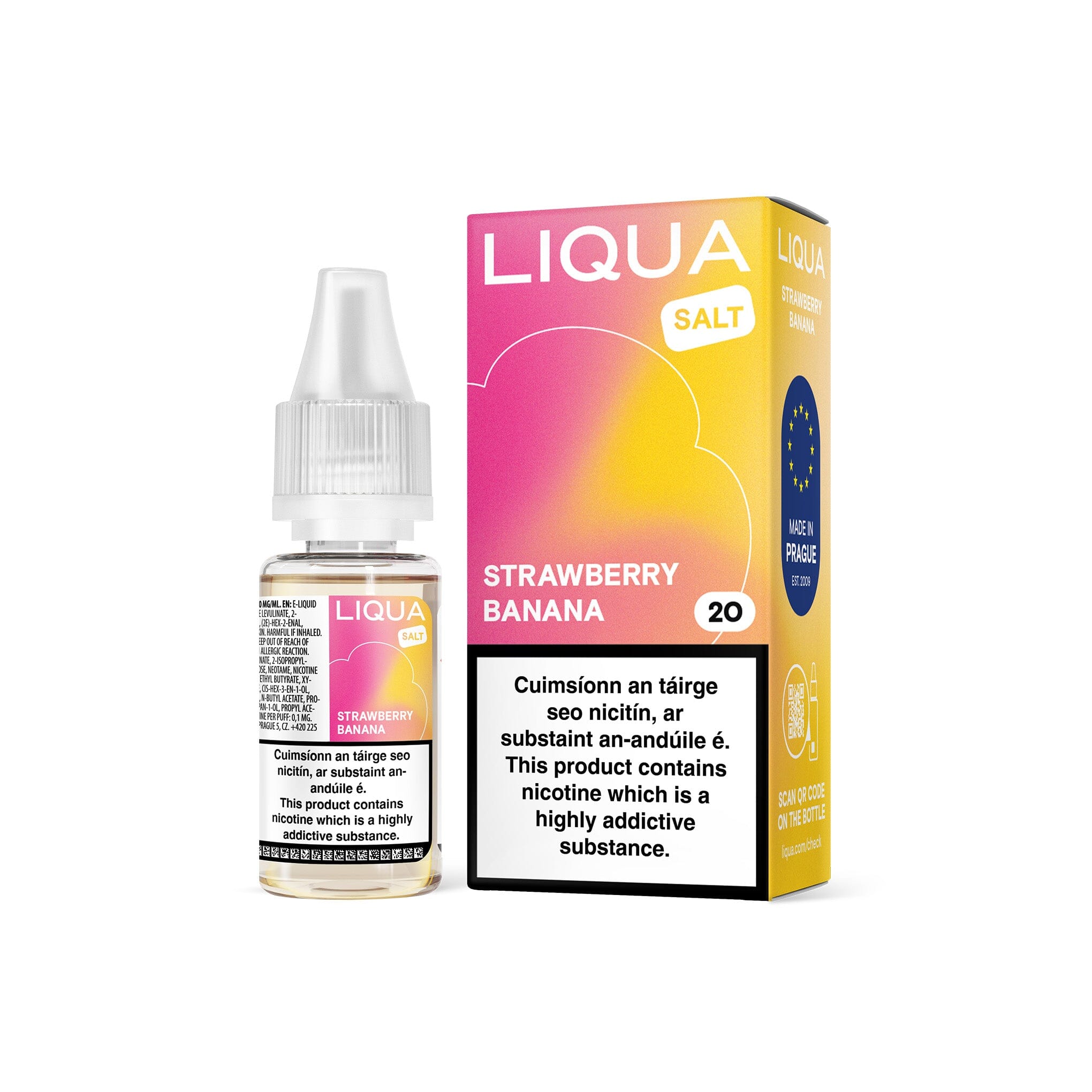 Liqua Nicotine Salt E-Liquid Strawberry Banana 10MG - Medium Nicotine