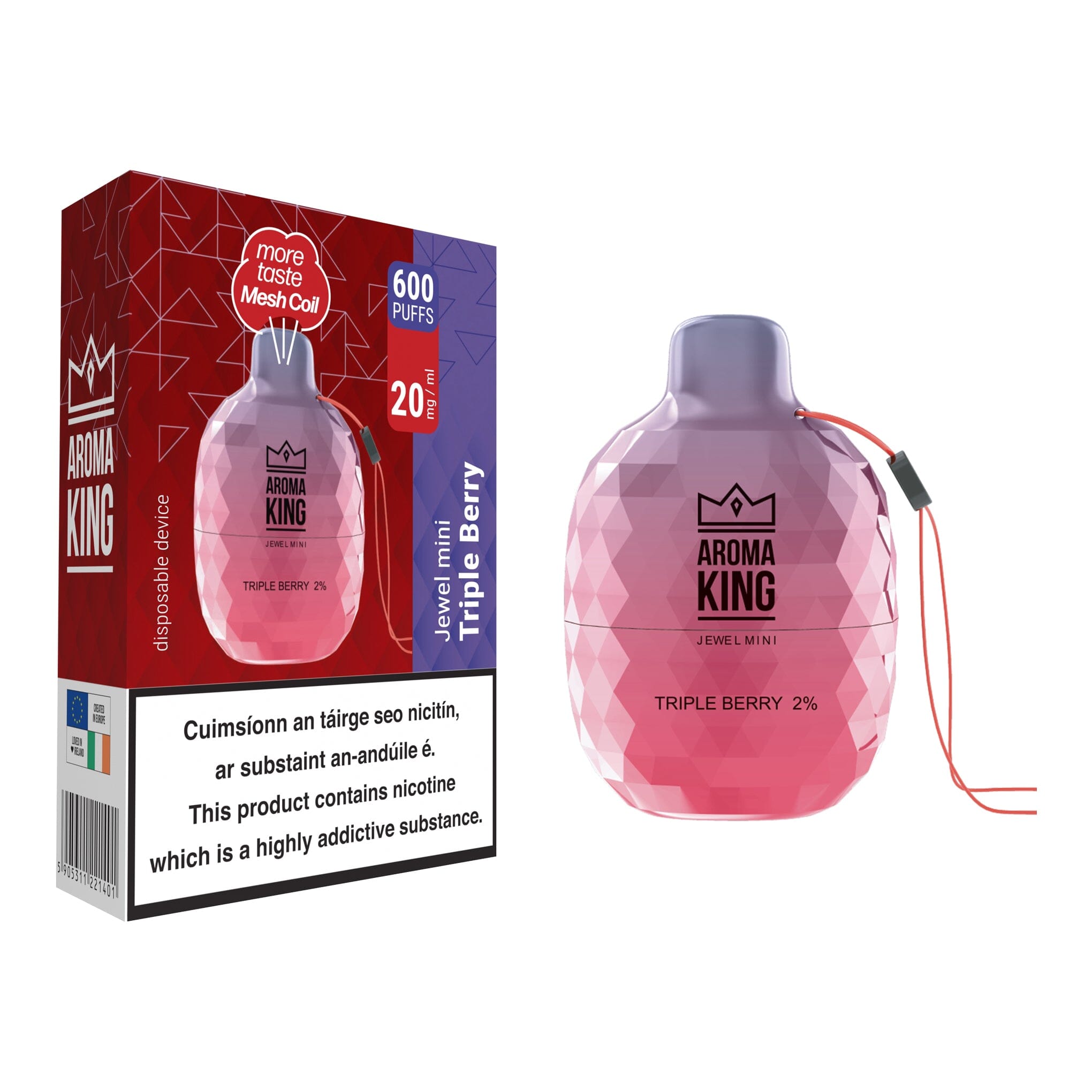 Aroma King Jewel Mini 600 Disposable Vape Triple Berry