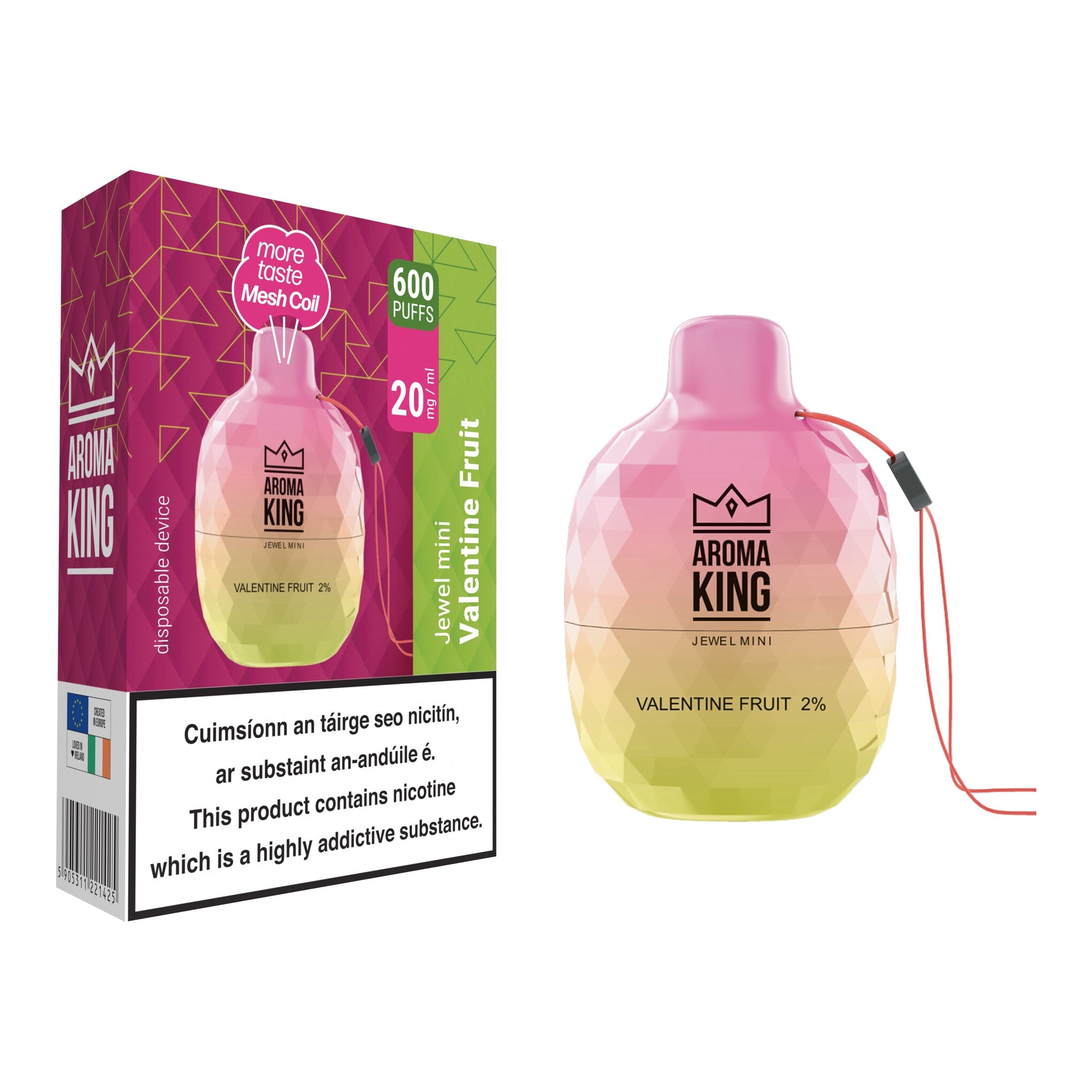 Aroma King Jewel Mini 600 Disposable Vape Valentine Fruit