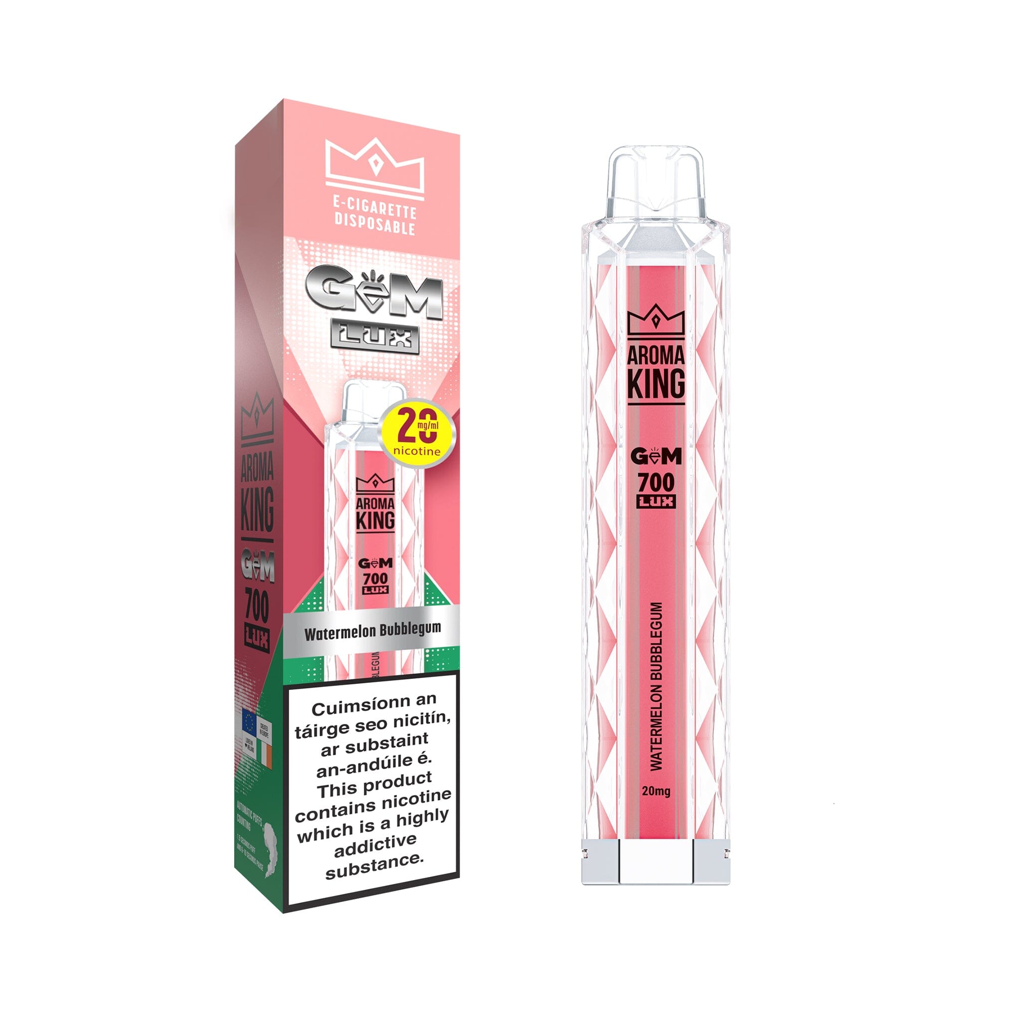 Aroma King Gem Lux Disposable Vape Watermelon Bubblegum 