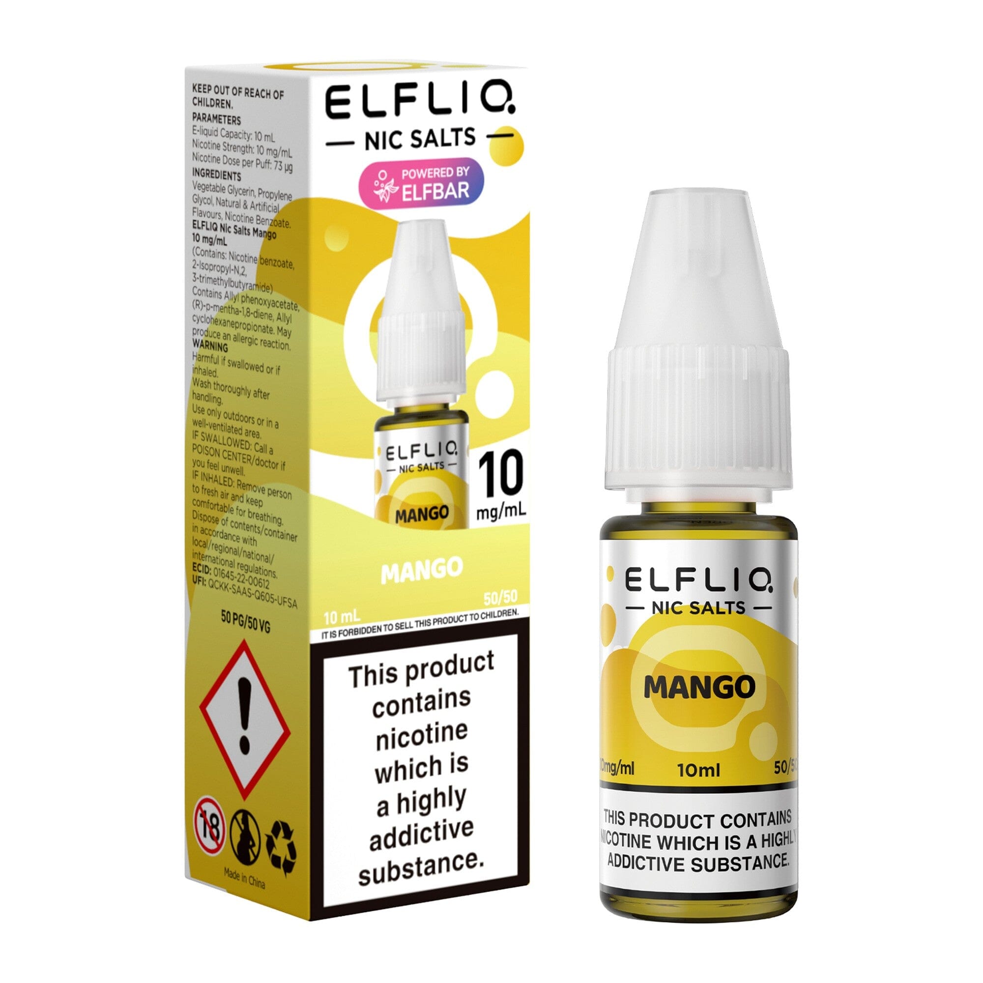 ELFLIQ by ELFBAR Nicotine Salt E-Liquid Mango 10MG - Medium Nicotine