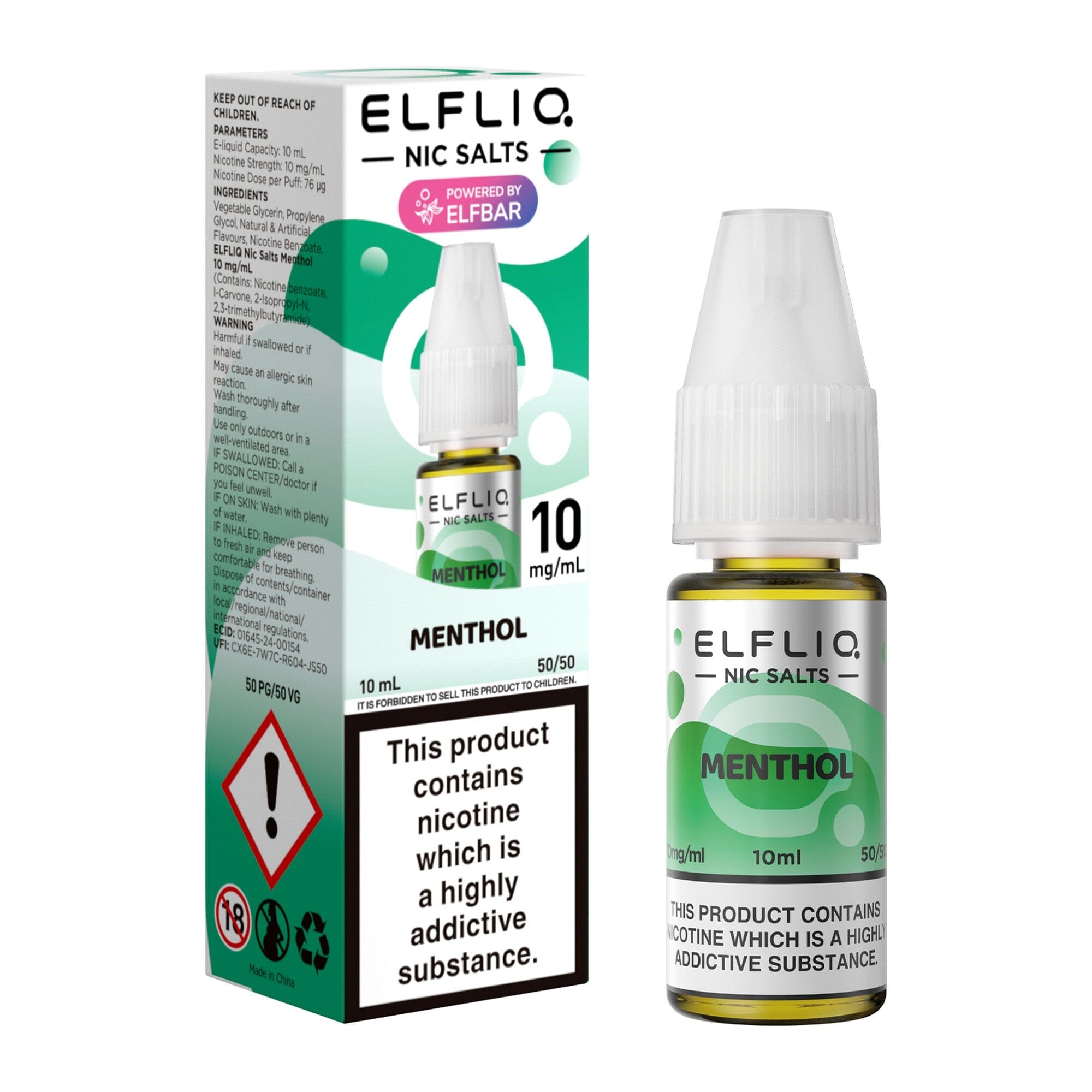 ELFLIQ by ELFBAR Nicotine Salt E-Liquid Menthol 10MG - Medium Nicotine