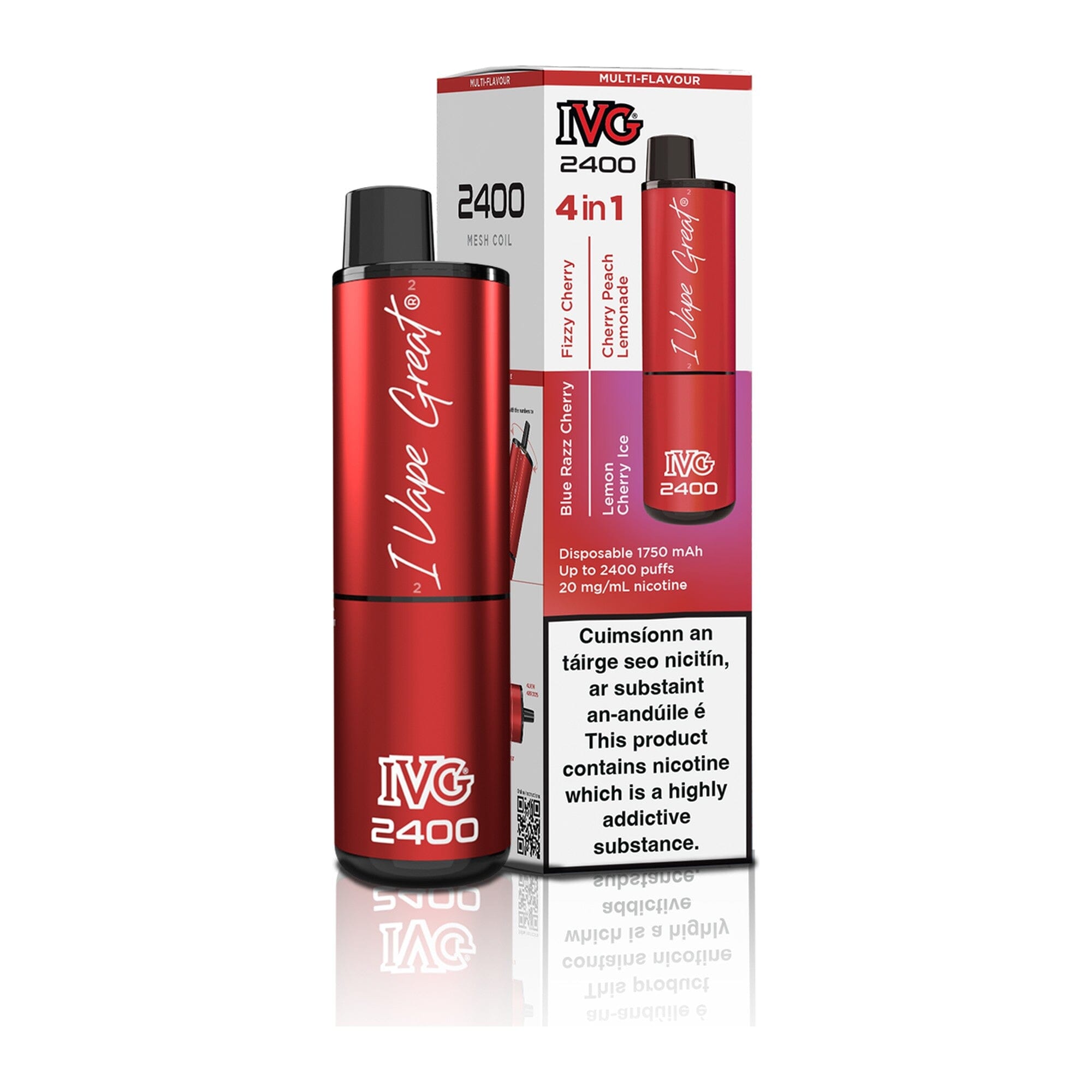 IVG 2400 Disposable Vape Kit Multi Flavour: Cherry Edition