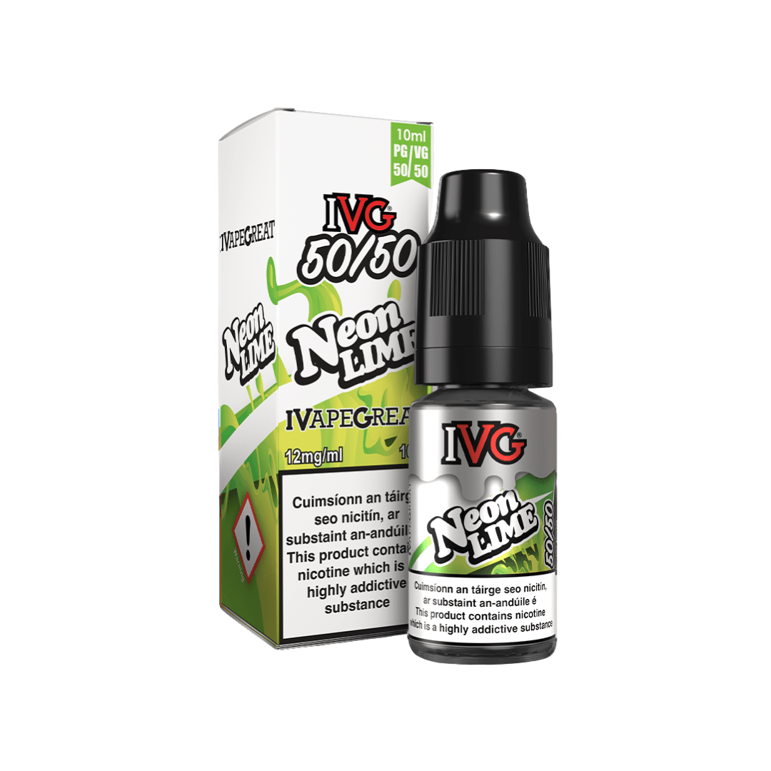 IVG 50/50 Fruit Range E-Liquid Neon Lime 12MG - Medium Nicotine