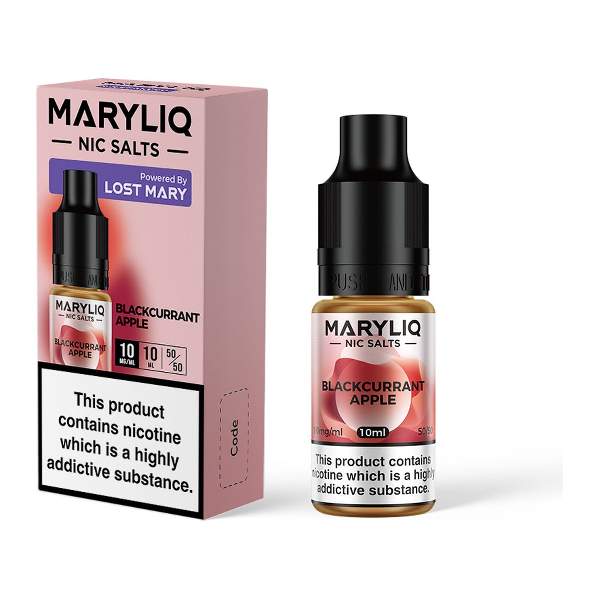 MARYLIQ by Lost Mary Nicotine Salt E-Liquid Blackcurrant Apple 10MG - Medium Nicotine