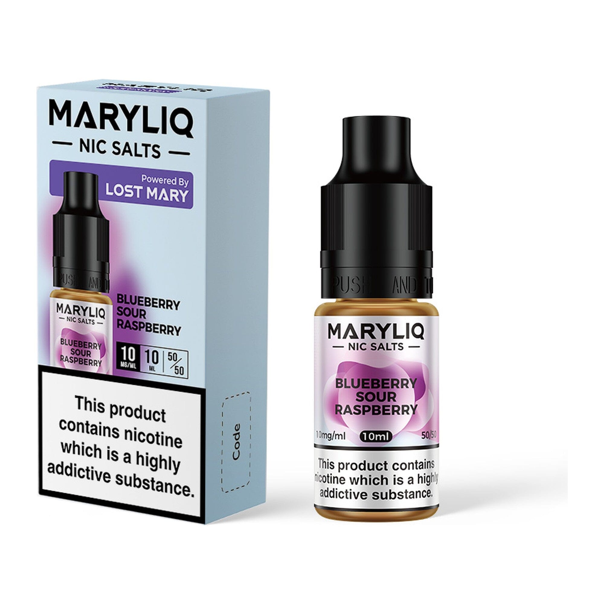 MARYLIQ by Lost Mary Nicotine Salt E-Liquid Blueberry Sour Raspberry 10MG - Medium Nicotine