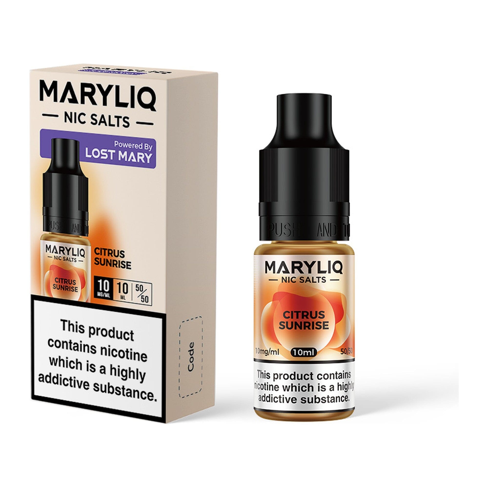 MARYLIQ by Lost Mary Nicotine Salt E-Liquid Citrus Sunrise 10MG - Medium Nicotine
