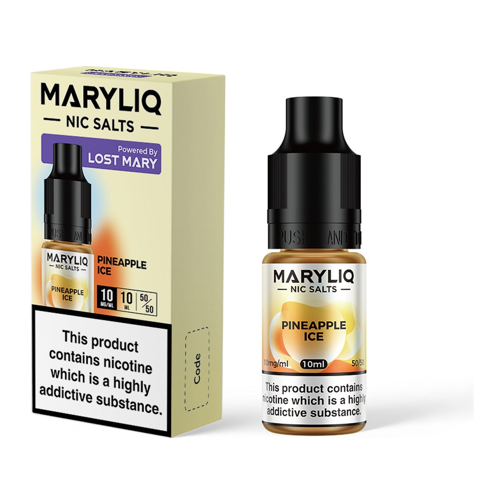 MARYLIQ by Lost Mary Nicotine Salt E-Liquid Pineapple Ice 10MG - Medium Nicotine