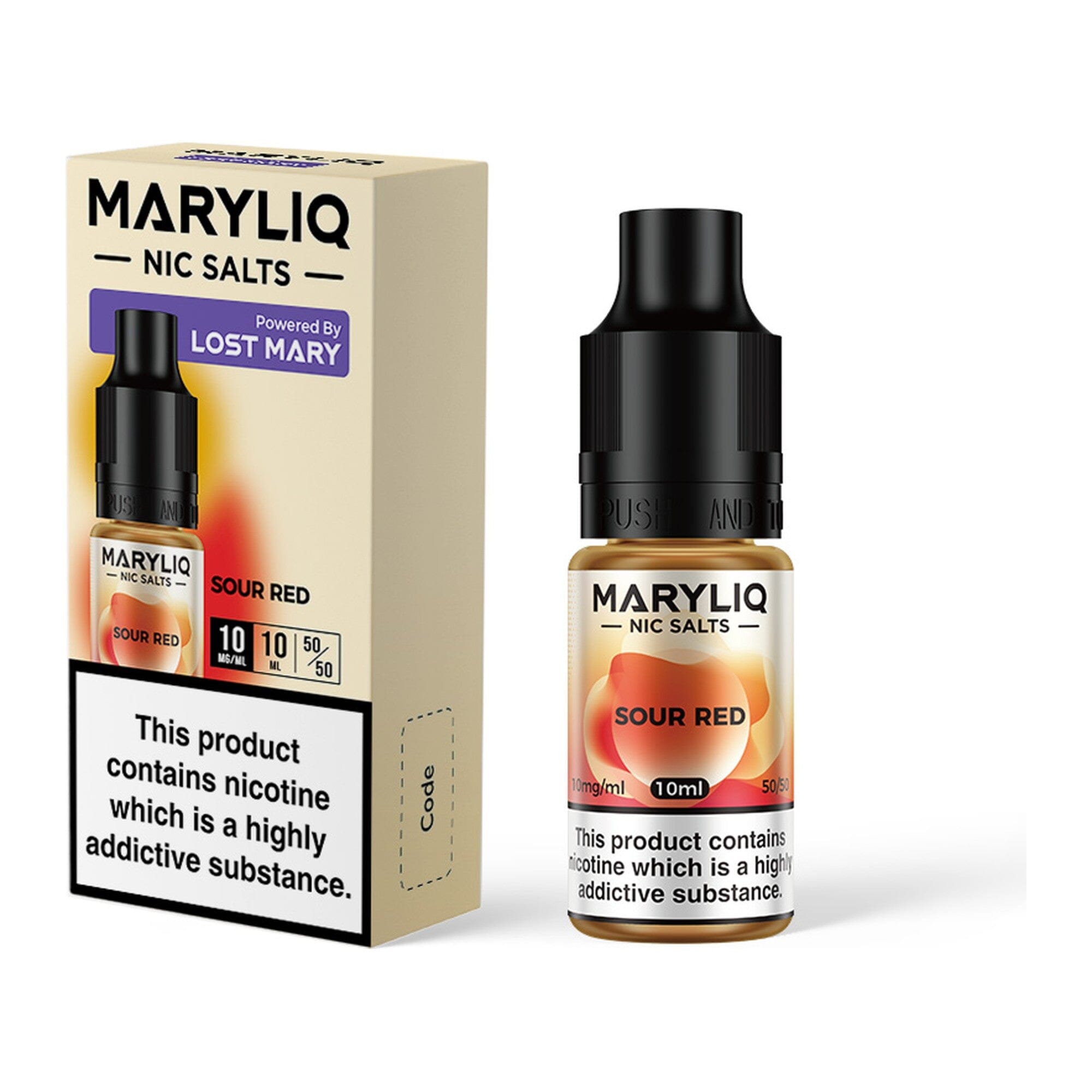 MARYLIQ by Lost Mary Nicotine Salt E-Liquid Sour Red 10MG - Medium Nicotine