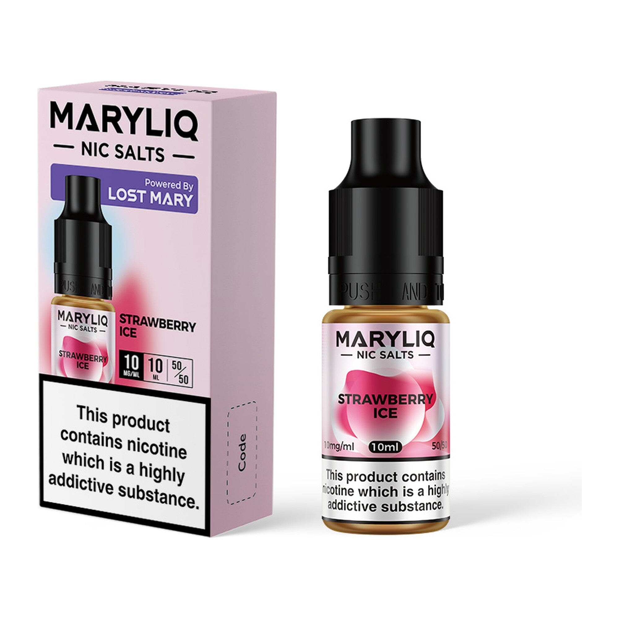 MARYLIQ by Lost Mary Nicotine Salt E-Liquid Strawberry Ice 10MG - Medium Nicotine