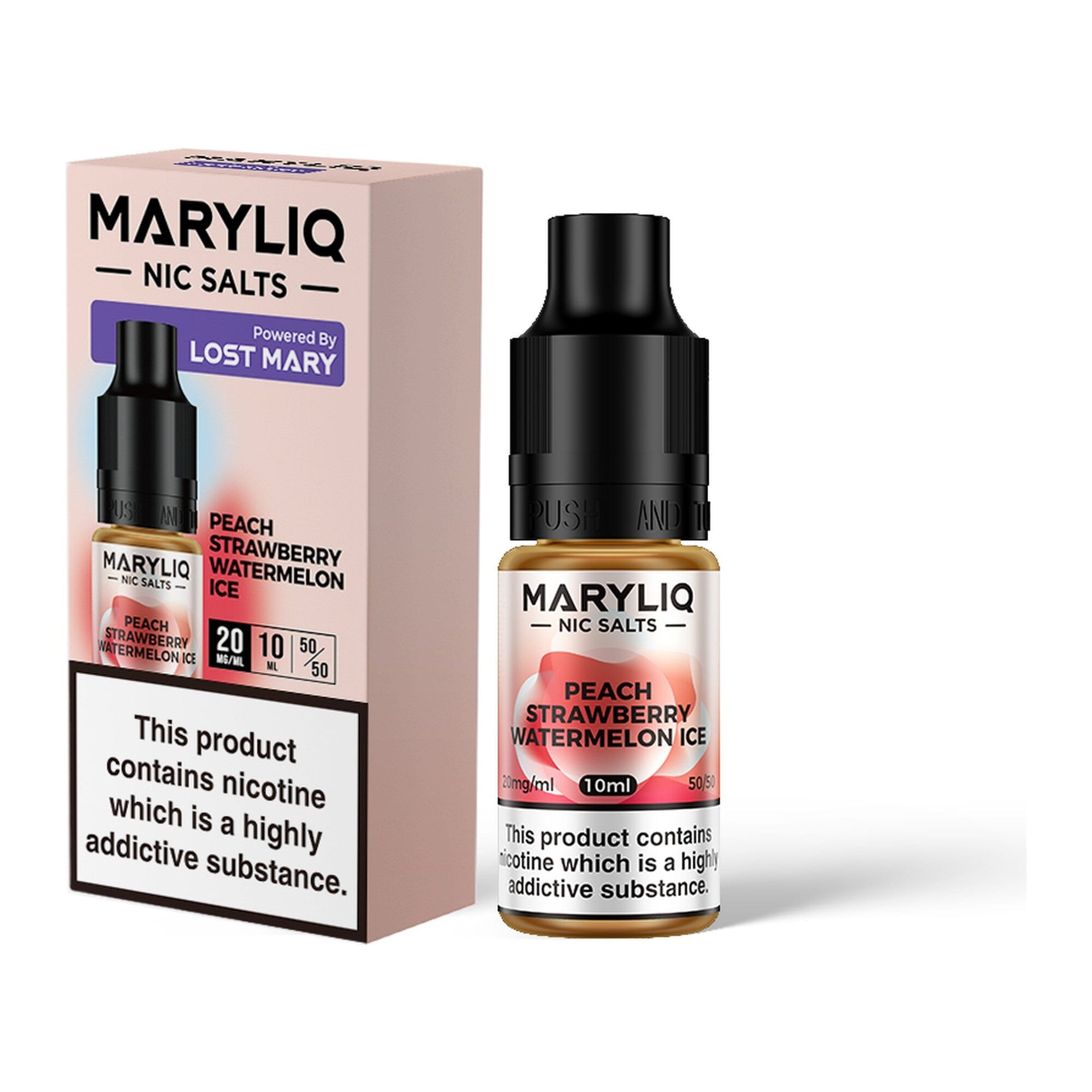MARYLIQ by Lost Mary Nicotine Salt E-Liquid Peach Strawberry Watermelon Ice 20MG - High Nicotine