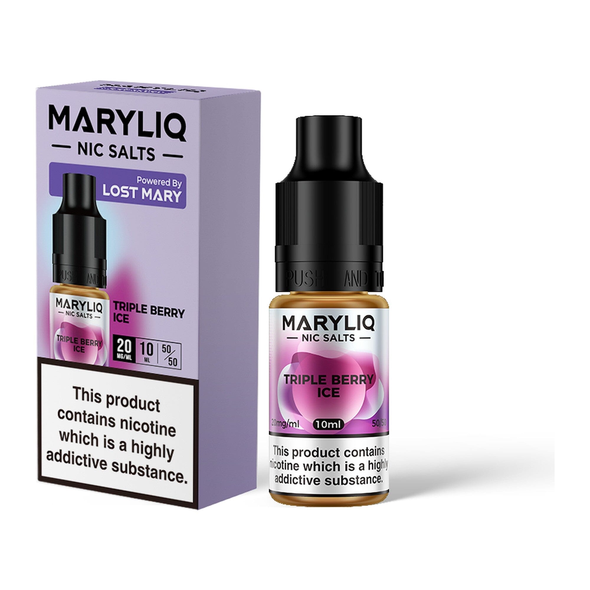 MARYLIQ by Lost Mary Nicotine Salt E-Liquid Triple Berry Ice 20MG - High Nicotine