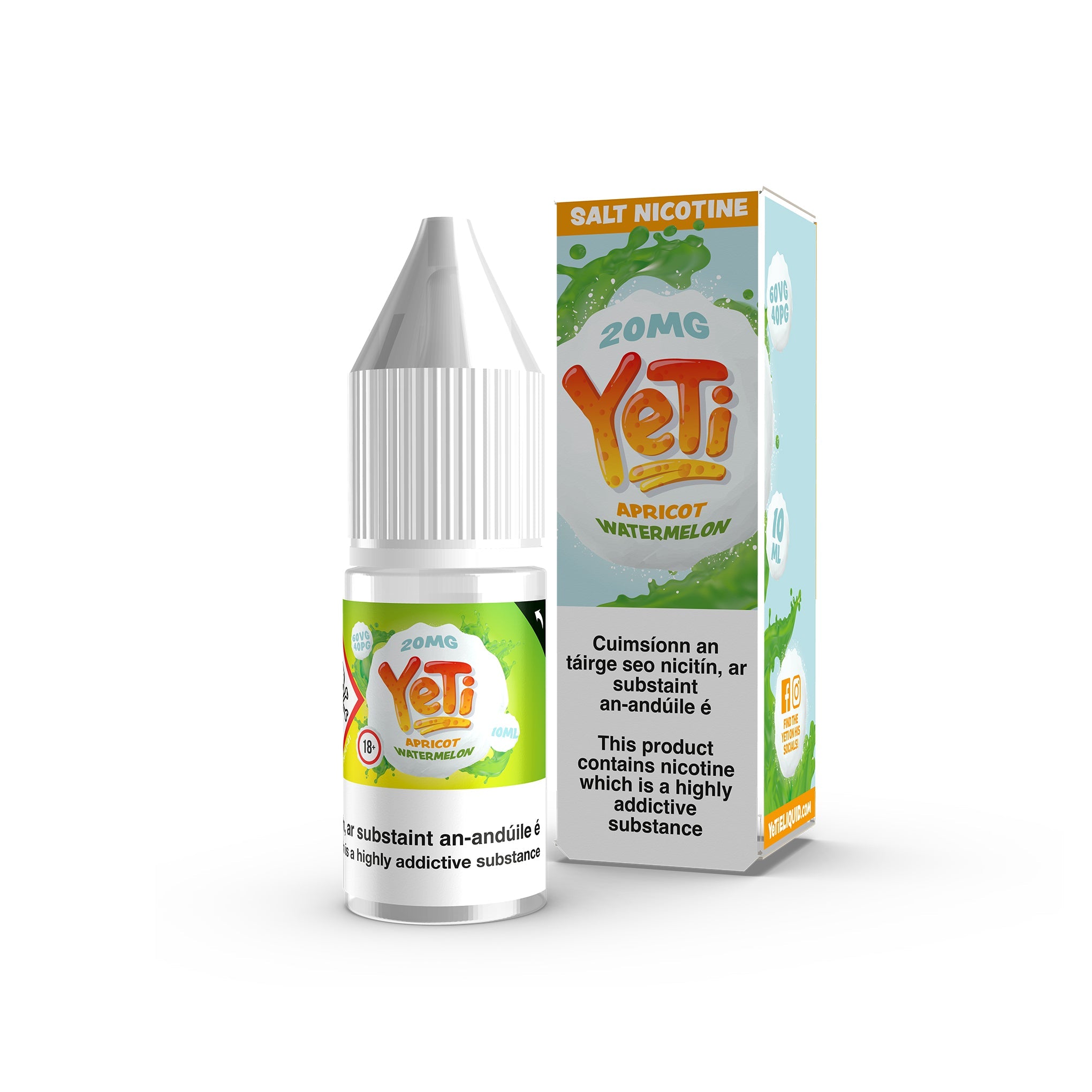 Yeti Nicotine Salt E-Liquid Apricot Watermelon 