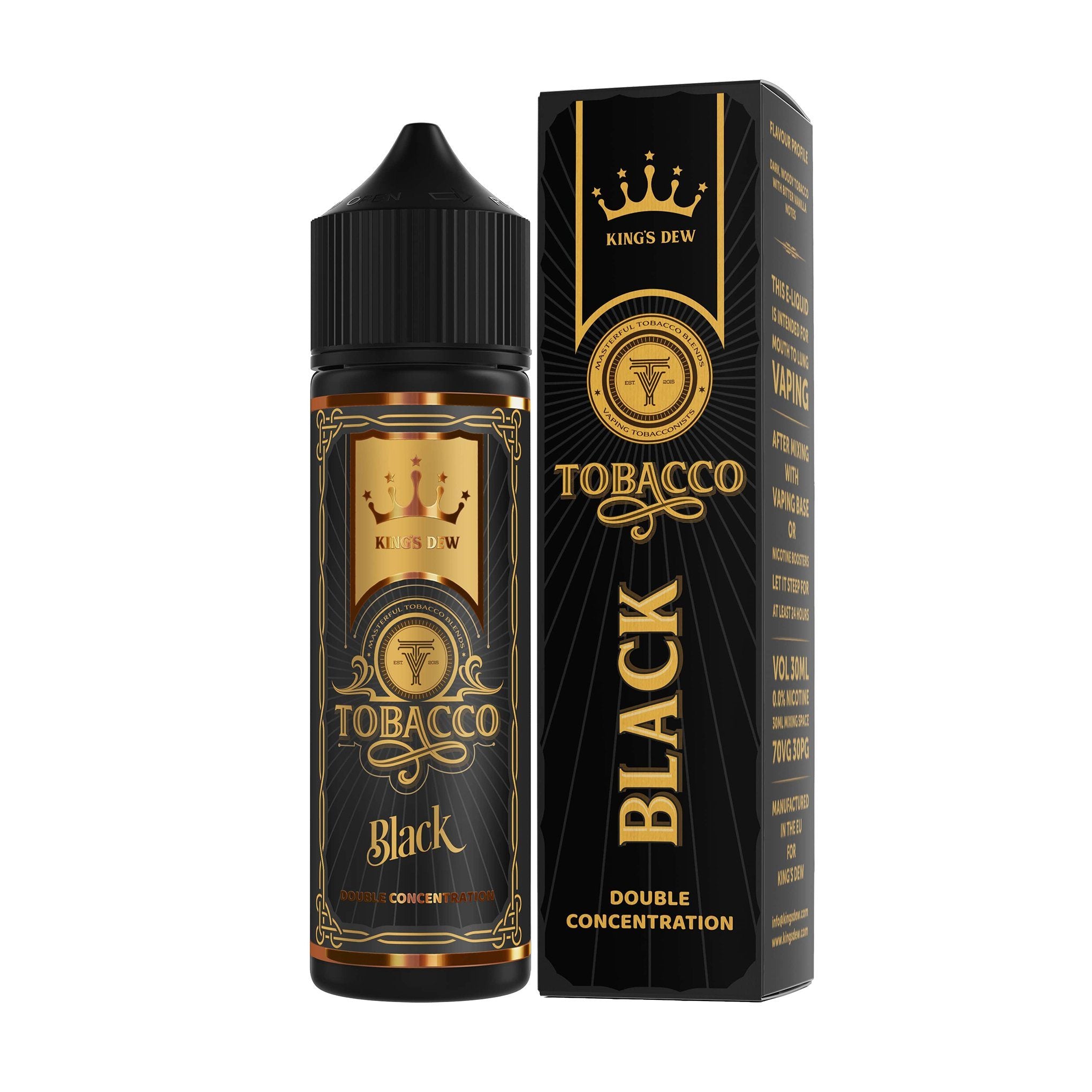King's Dew Tobacco Short Fill E-Liquid Black Tobacco
