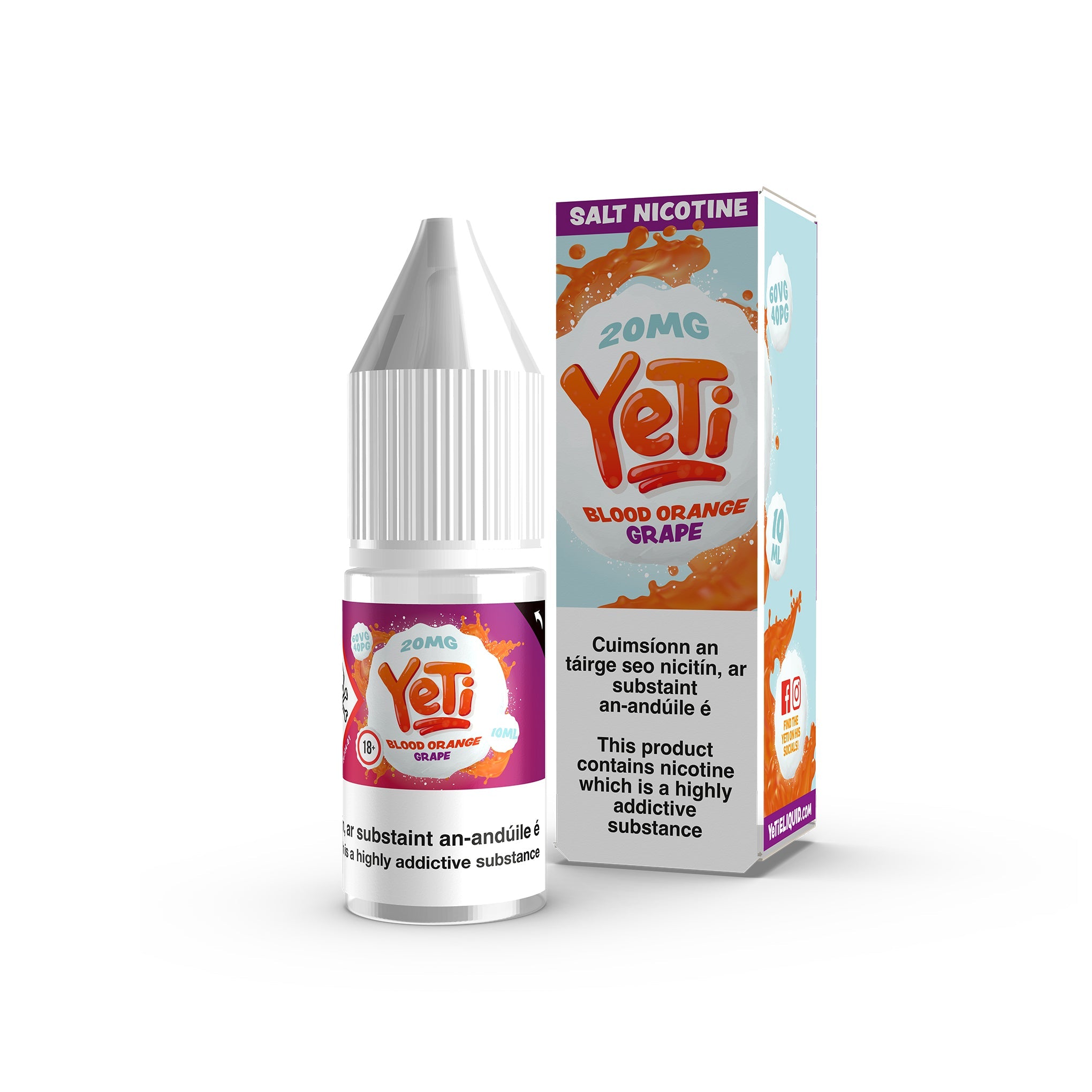 Yeti Nicotine Salt E-Liquid Blood Orange Grape 