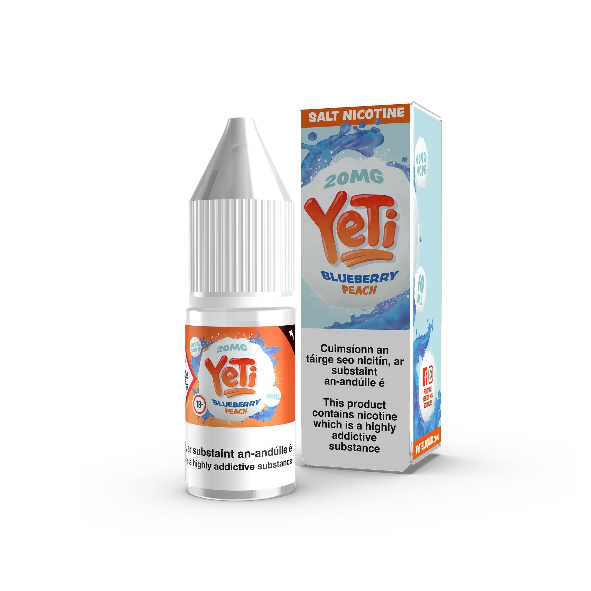 Yeti Nicotine Salt E-Liquid Blueberry Peach 