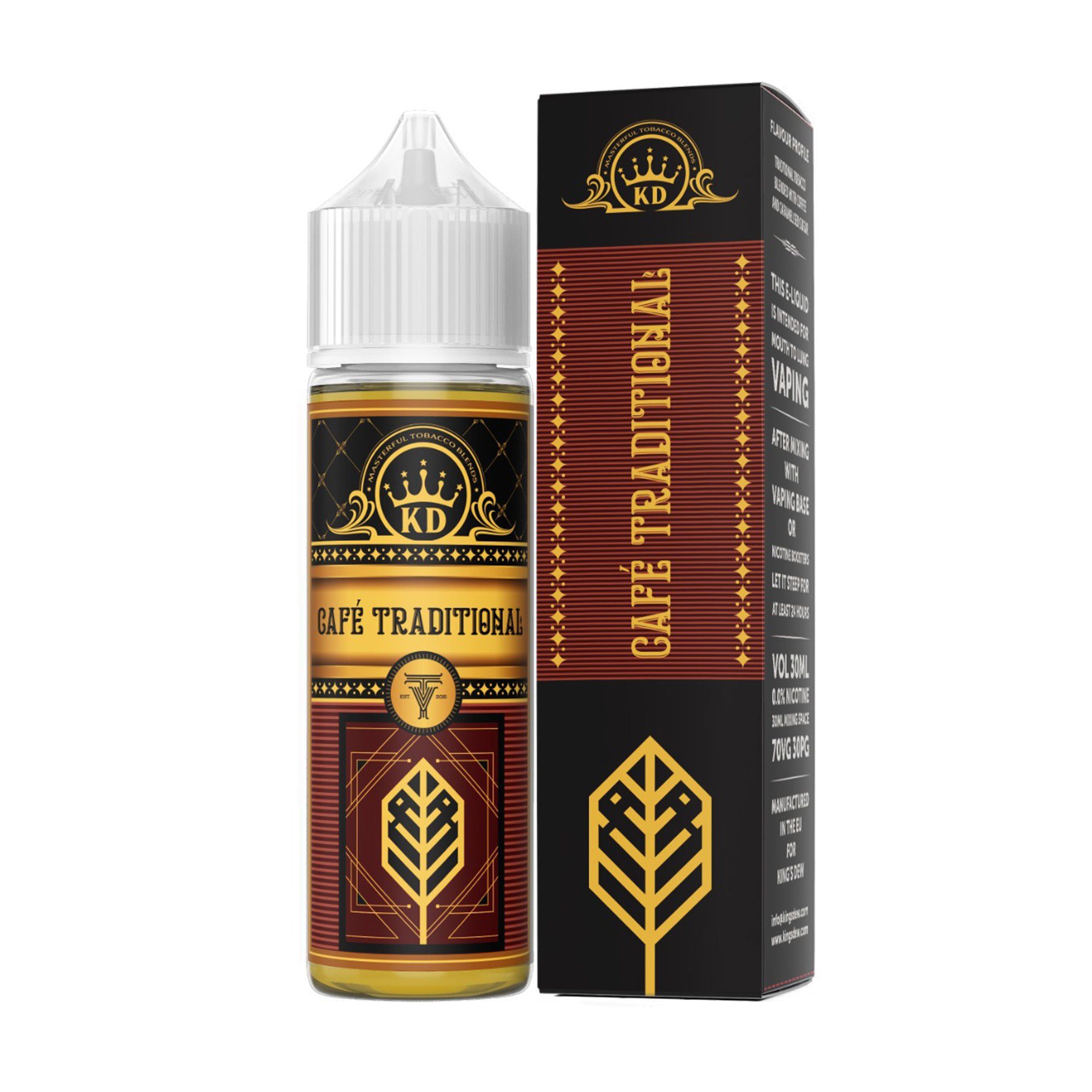 King's Dew Tobacco Short Fill E-Liquid Cafe Traditional