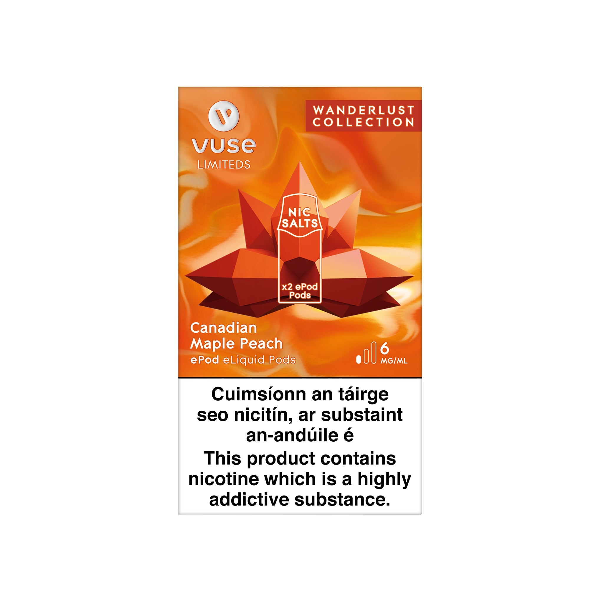 VUSE ePod Cartridges Canadian Maple Peach 6MG vPro - Low Nicotine