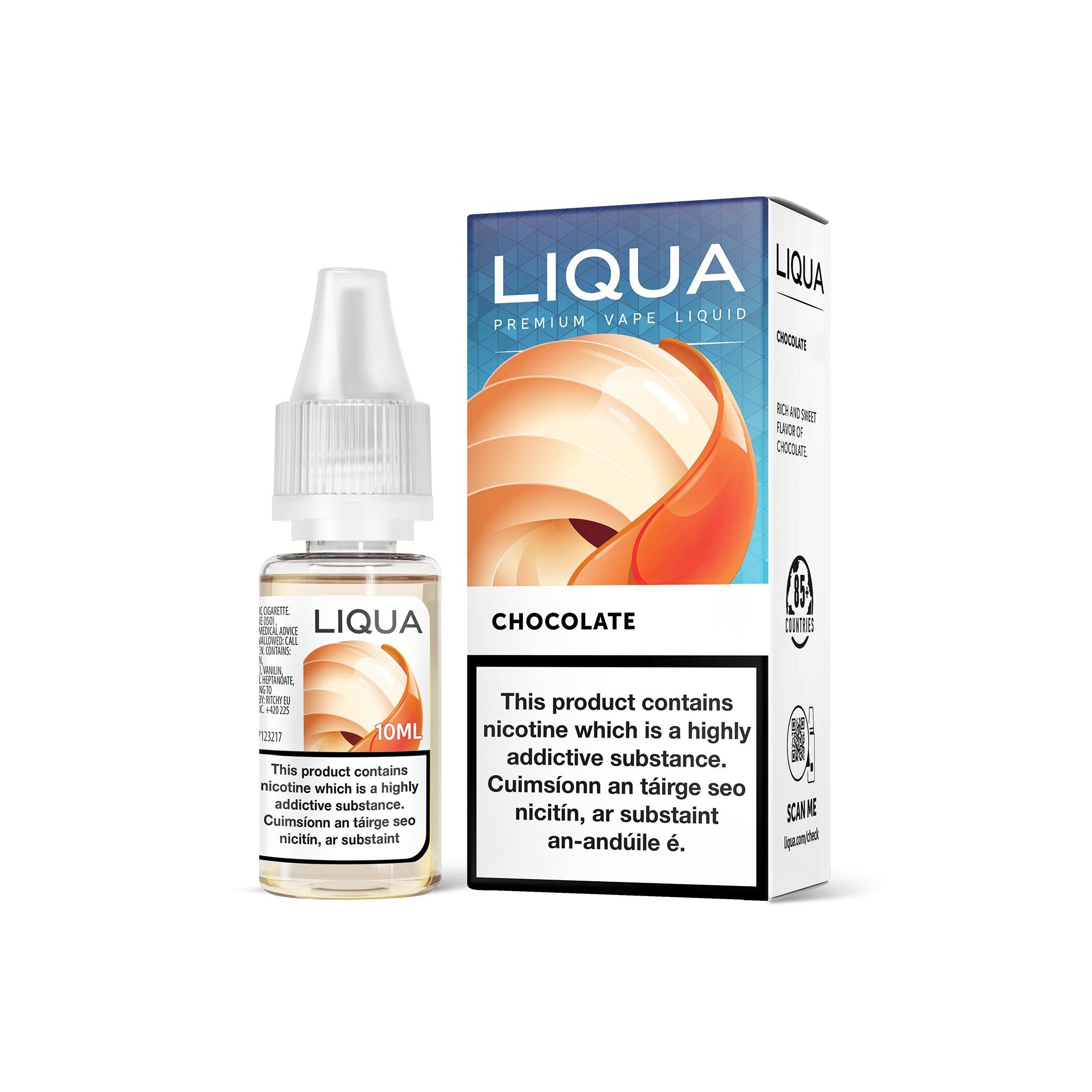 Liqua Dessert Series E-Liquid Chocolate 0MG - No Nicotine