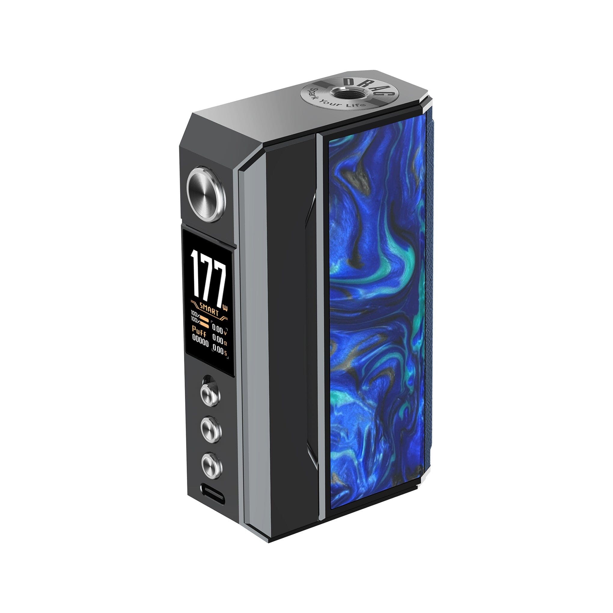 Voopoo Drag 4 Mod Gunmetal and Ocean Blue 