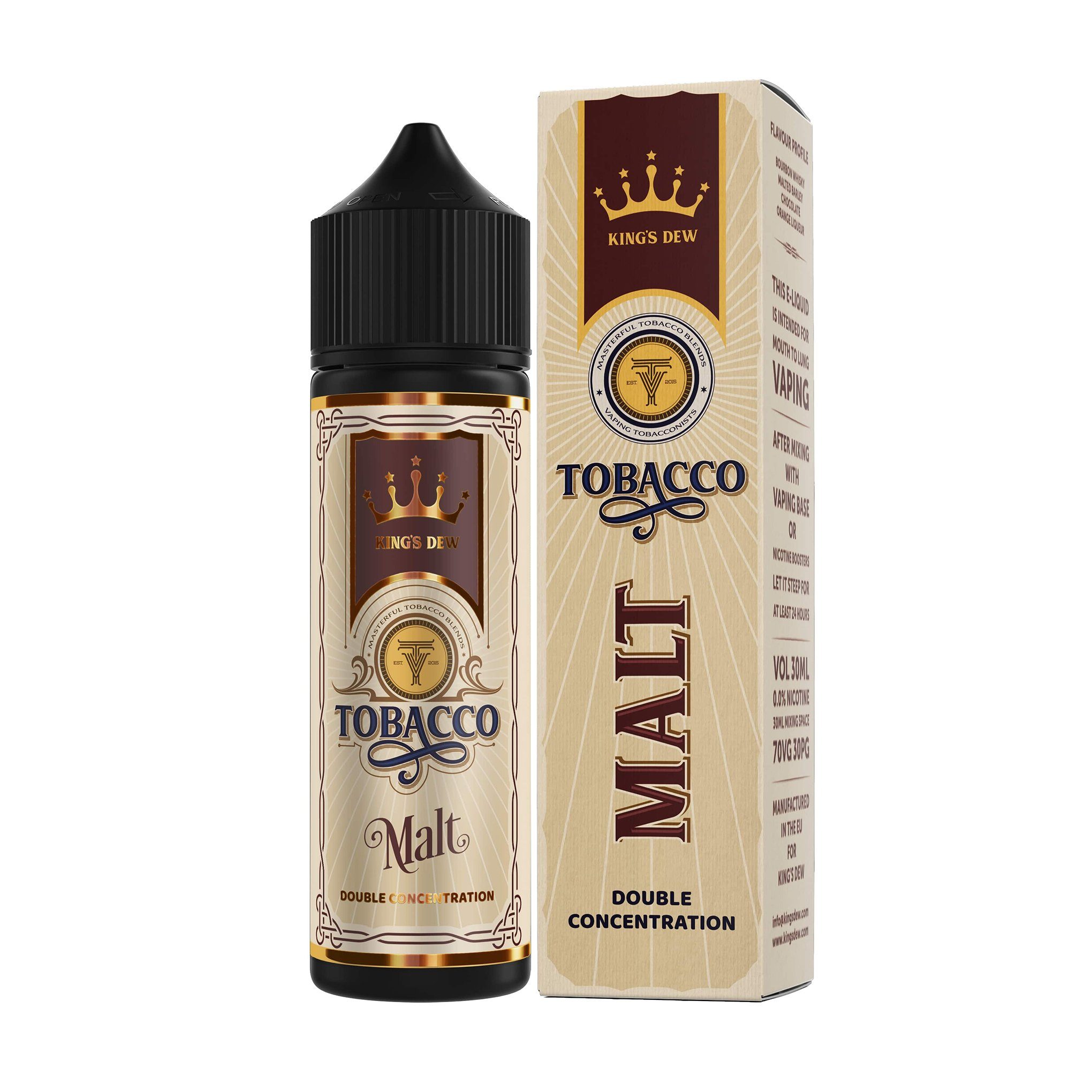 King's Dew Tobacco Short Fill E-Liquid Malt Tobacco