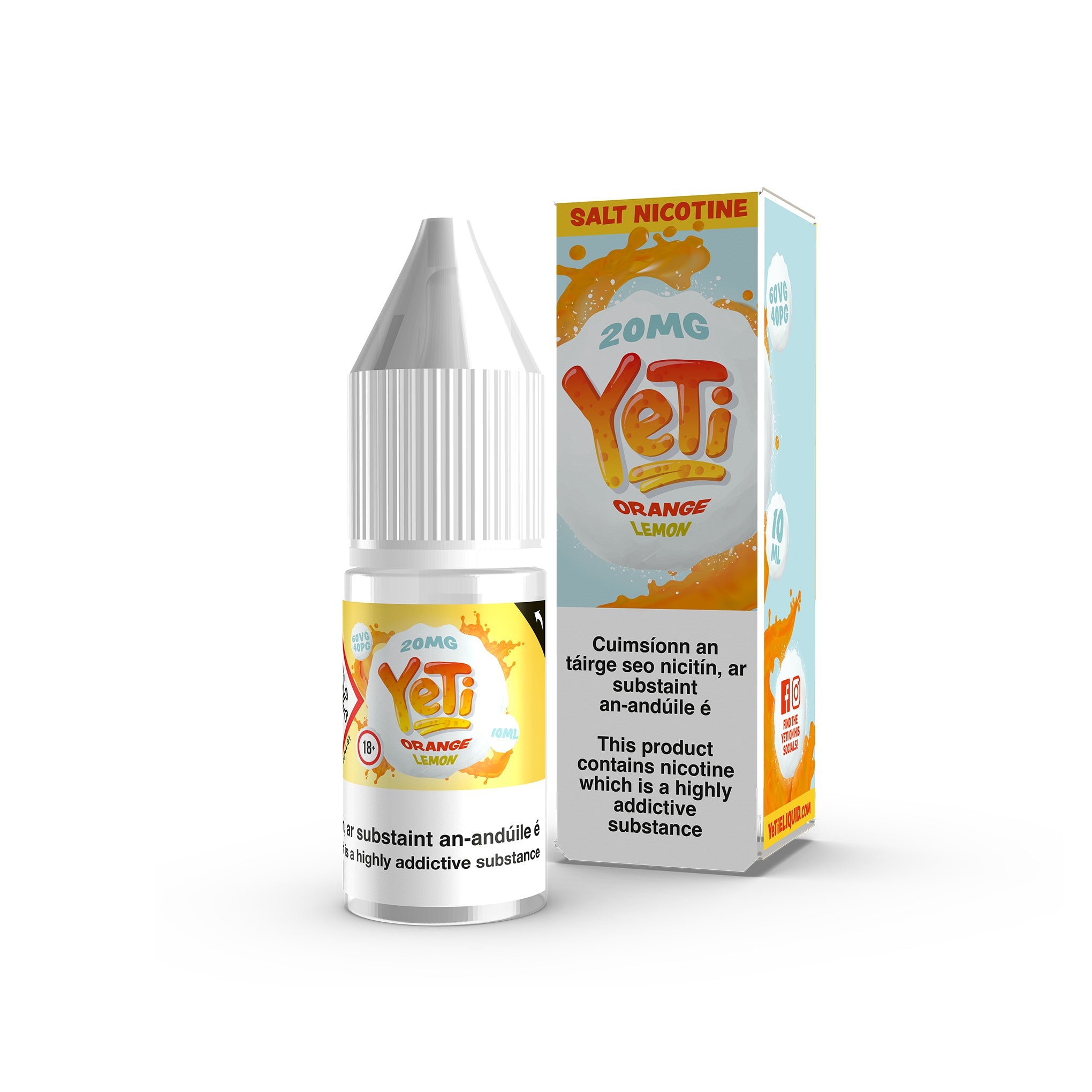 Yeti Nicotine Salt E-Liquid Orange Lemon 