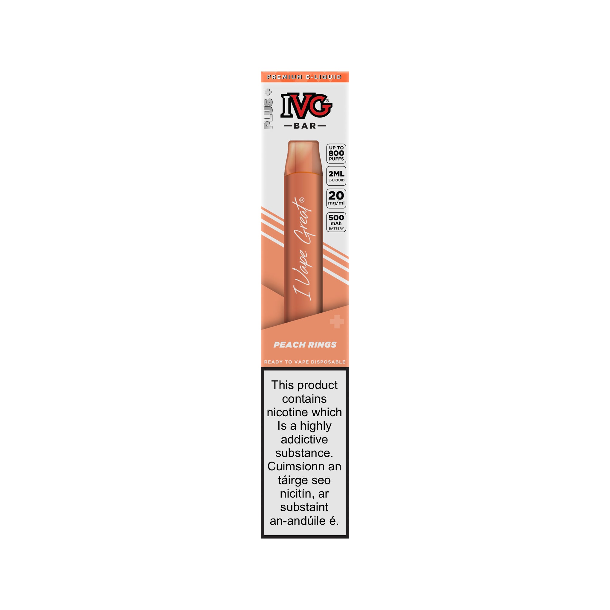 IVG Bar Plus Disposable Kit Peach Rings
