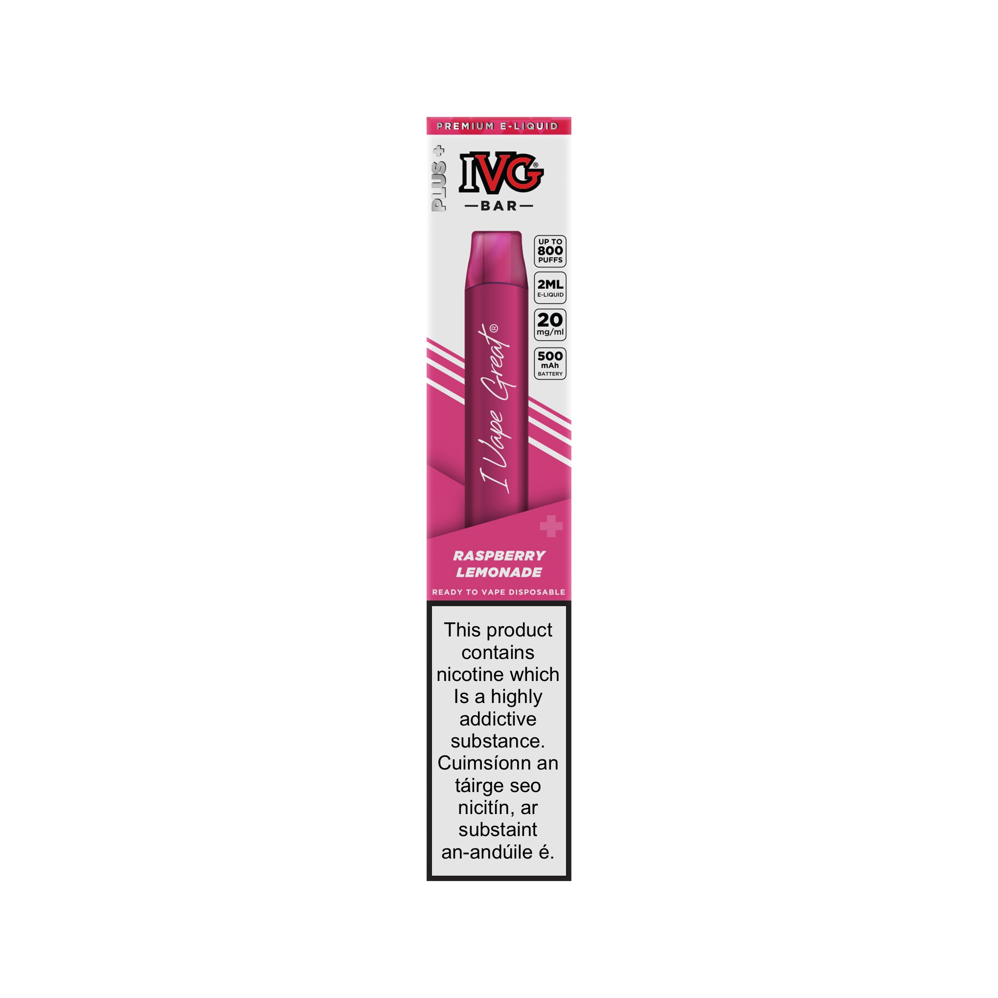 IVG Bar Plus Disposable Kit Raspberry Lemonade