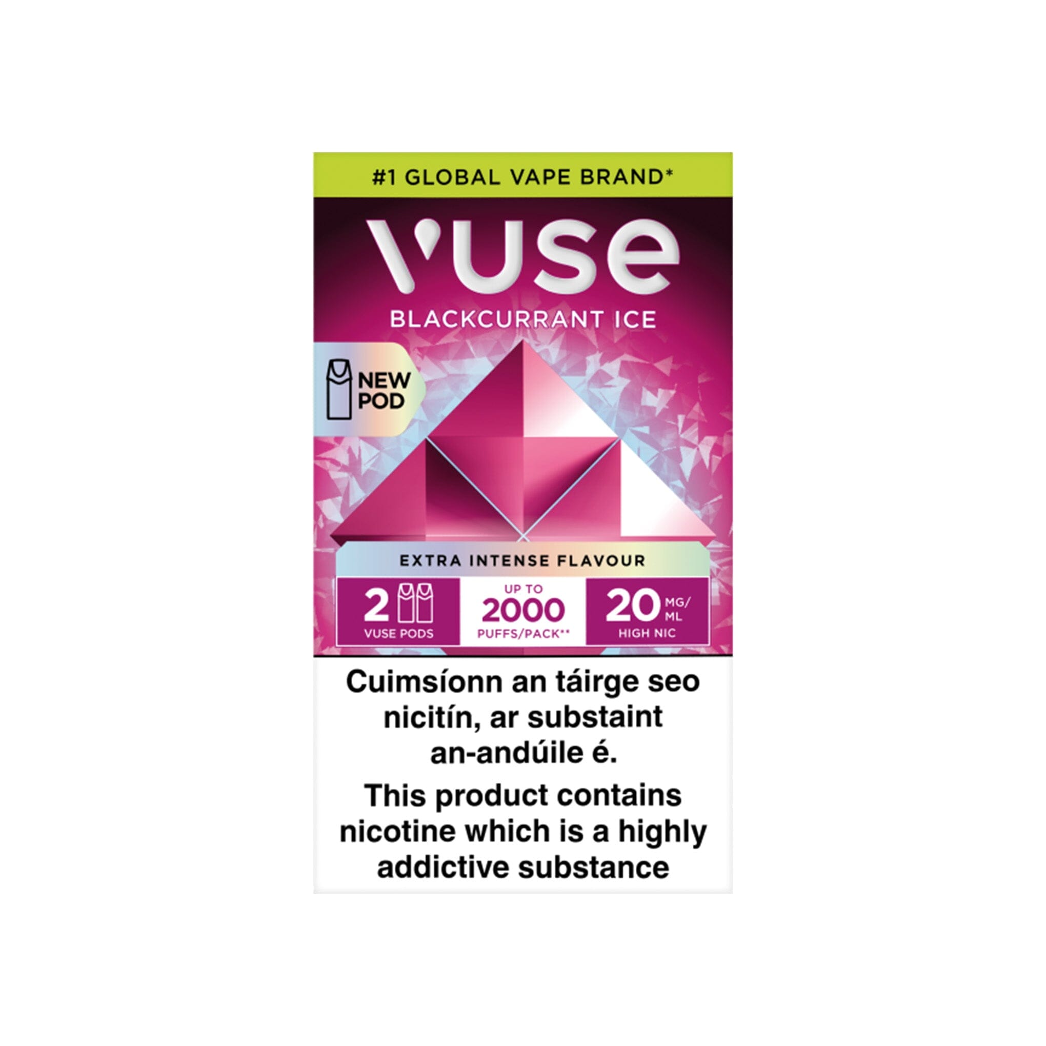 VUSE Extra Intense ePod Cartridges Blackcurrant Ice 20MG - High Nicotine 