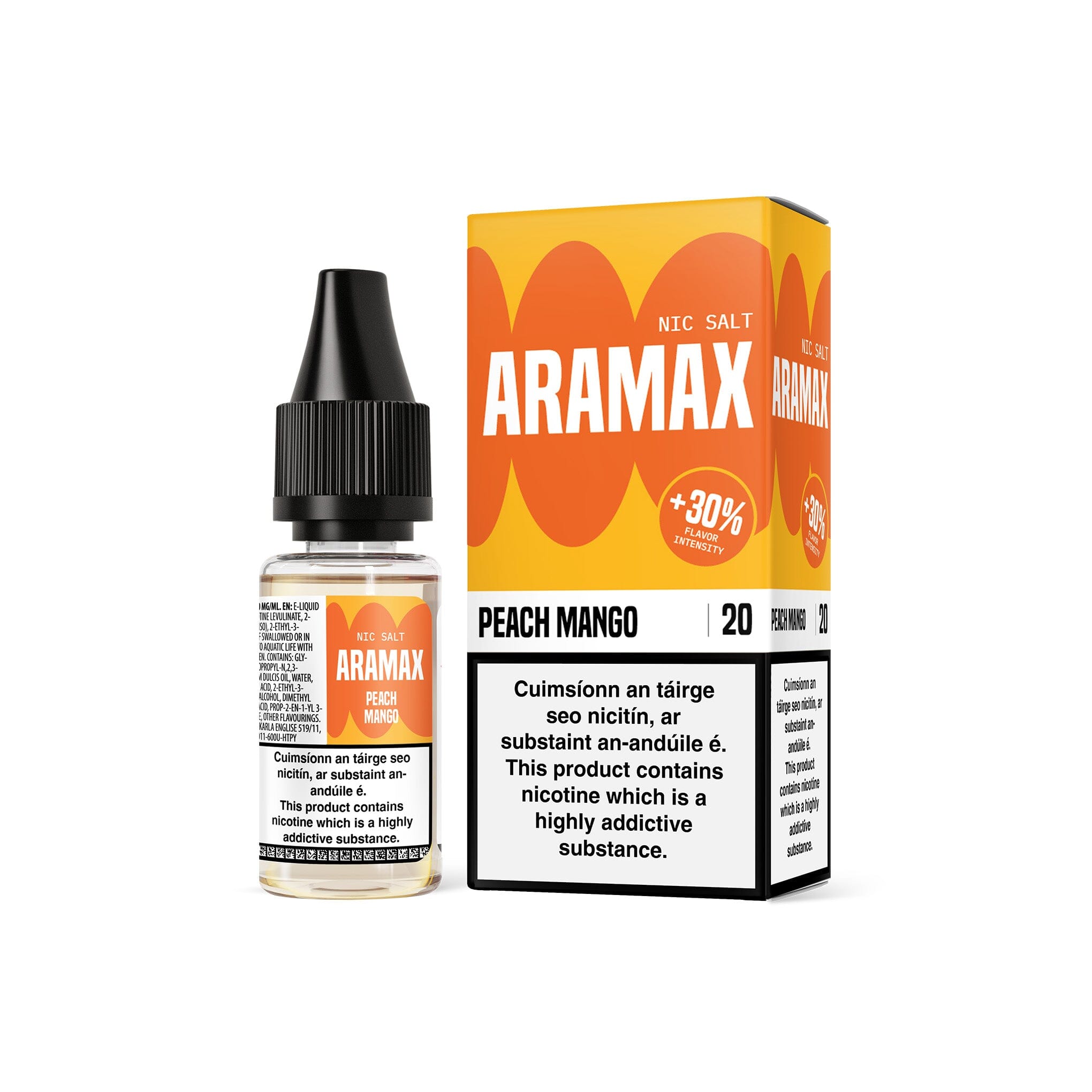 Aramax Nicotine Salt E-Liquid by Liqua Peach Mango 20MG - High Nicotine 