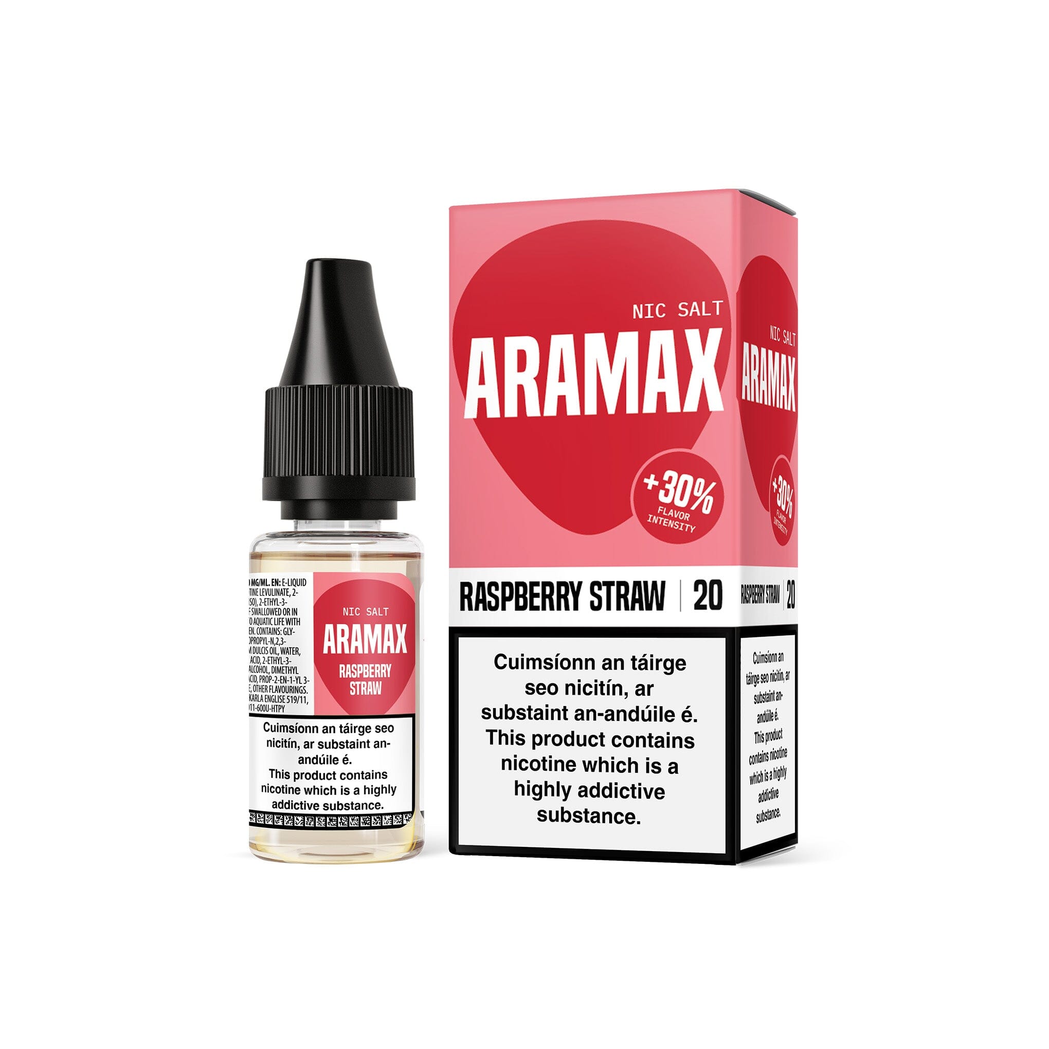 Aramax Nicotine Salt E-Liquid by Liqua Raspberry Straw 20MG - High Nicotine 