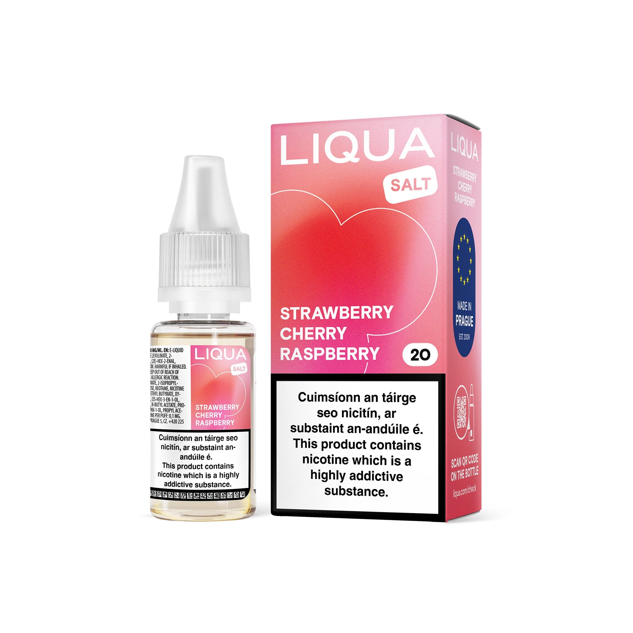 Liqua Nicotine Salt E-Liquid Strawberry Cherry Raspberry 10MG - Medium Nicotine 