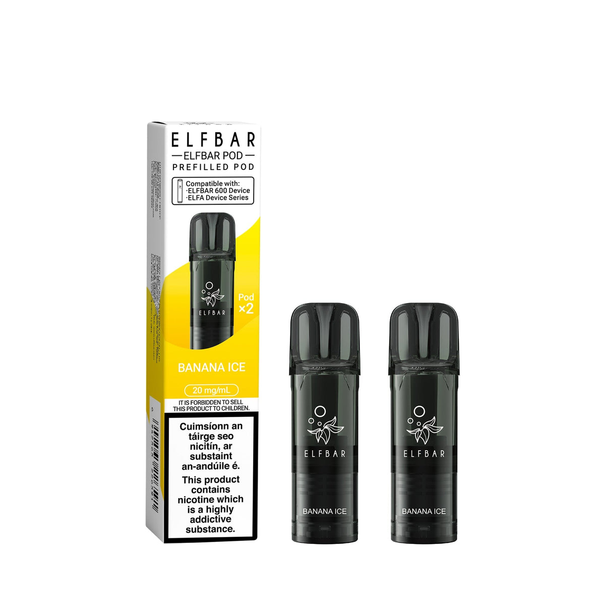 ELF Bar 600 Prefilled Pod (Pack of 2) Banana Ice 