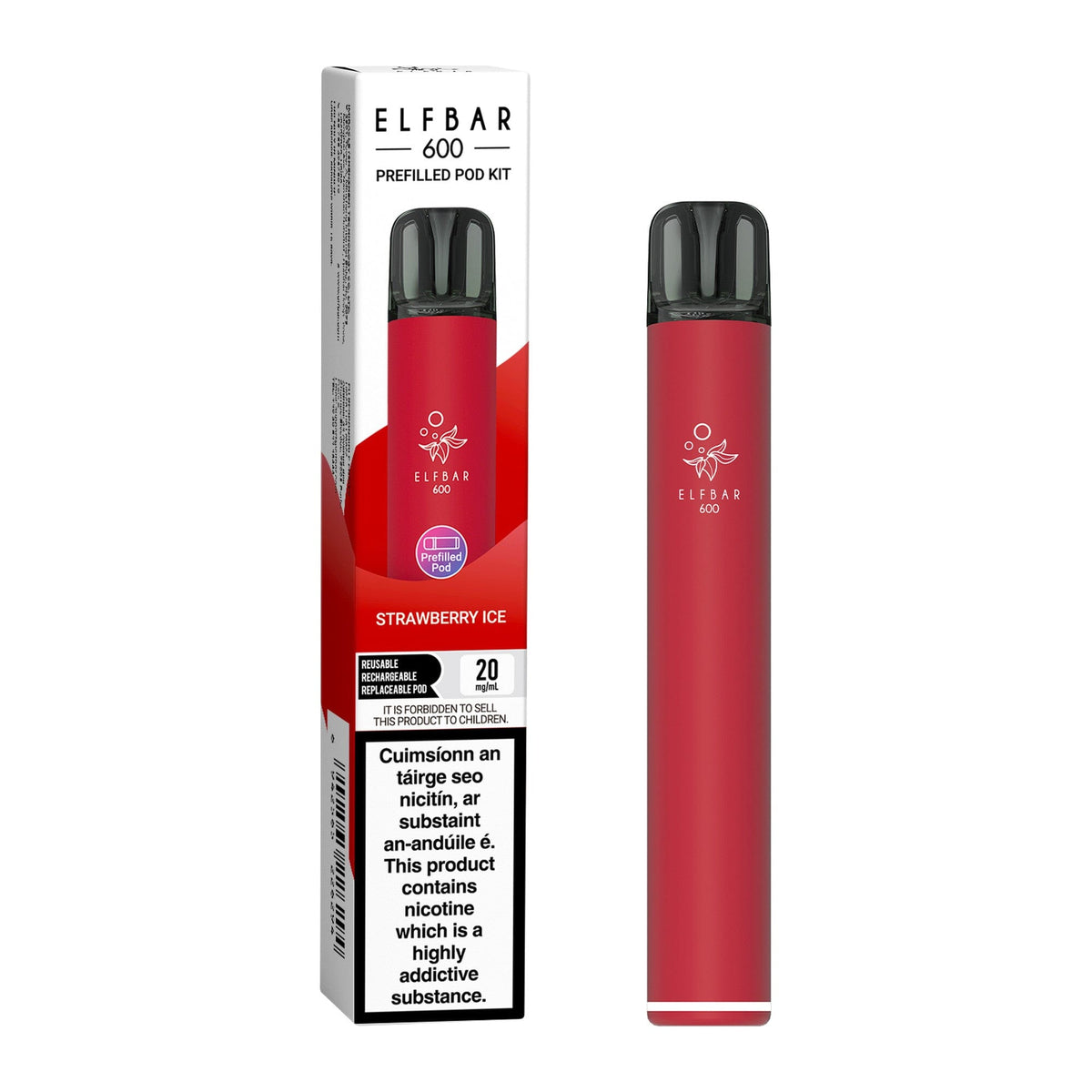 ELF Bar 600 Prefilled Pod Kit Strawberry Ice 