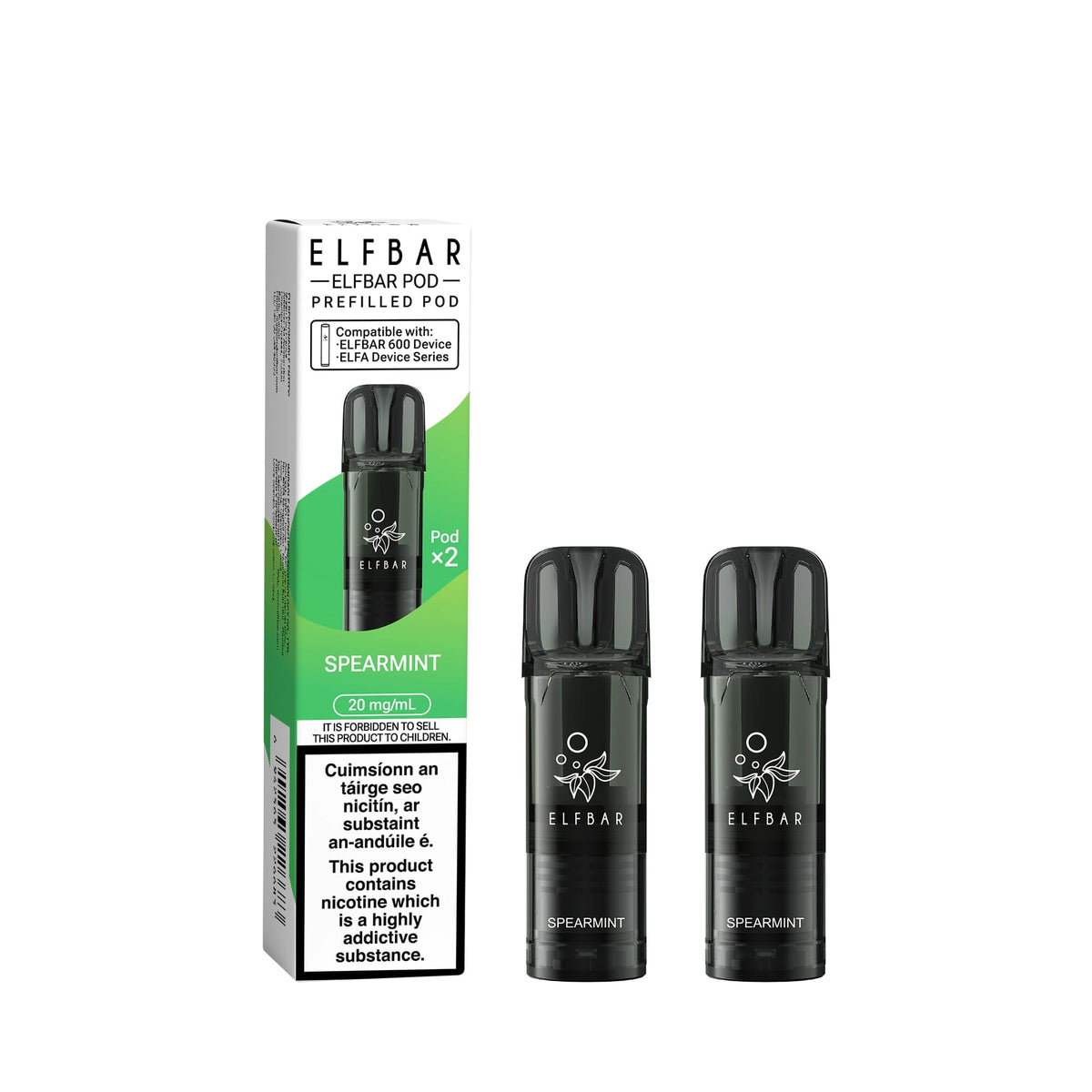 ELF Bar 600 Prefilled Pod (Pack of 2) Spearmint 