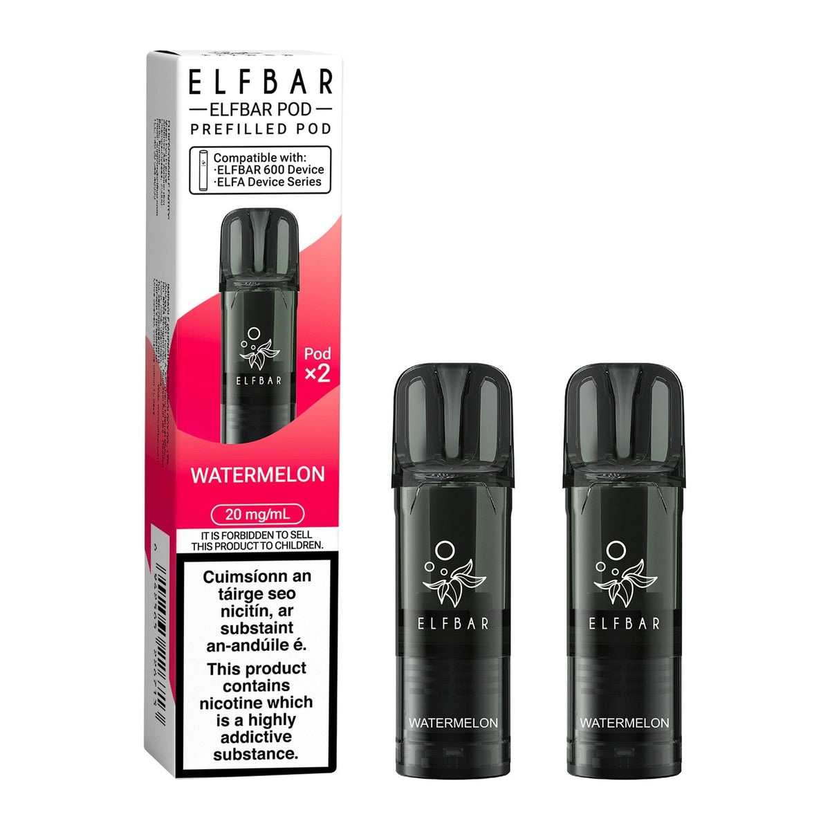 ELF Bar 600 Prefilled Pod (Pack of 2) Watermelon 