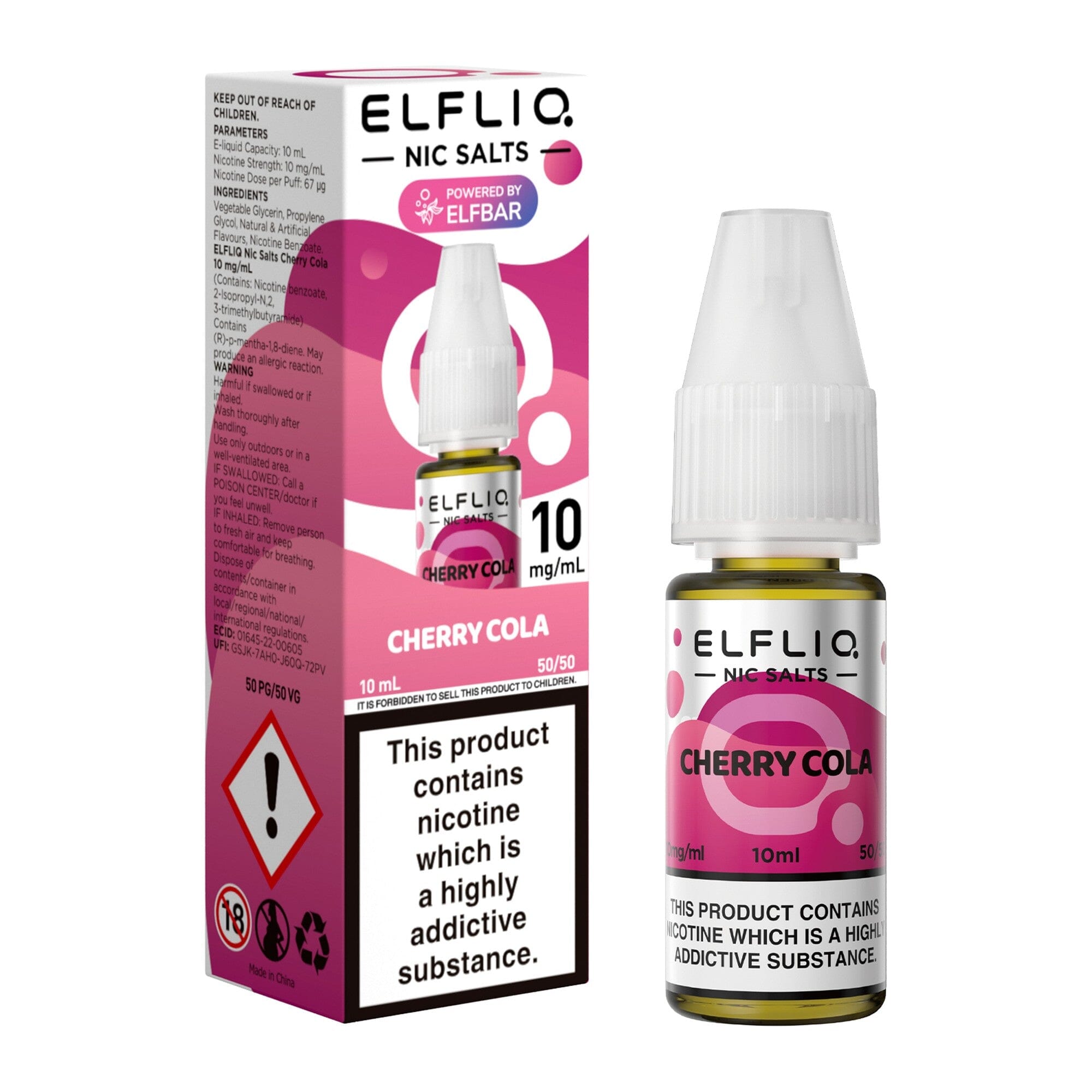 ELFLIQ by ELFBAR Nicotine Salt E-Liquid Cherry Cola 10MG - Medium Nicotine 